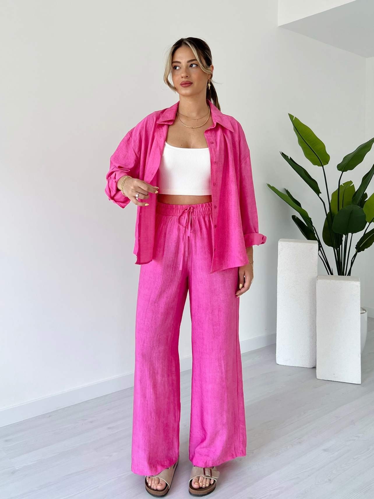 Oversize Kalıp Gömlek Pantolon İkili Takım