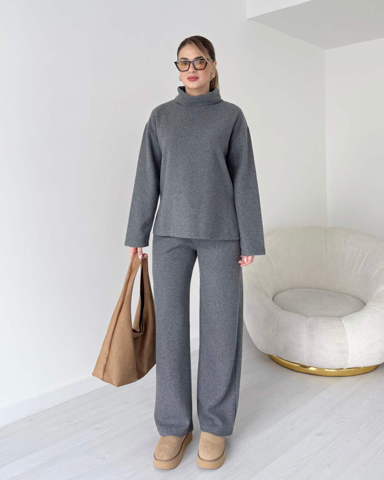 Balıkçı Yaka Selanik Kumaş İkili Takım