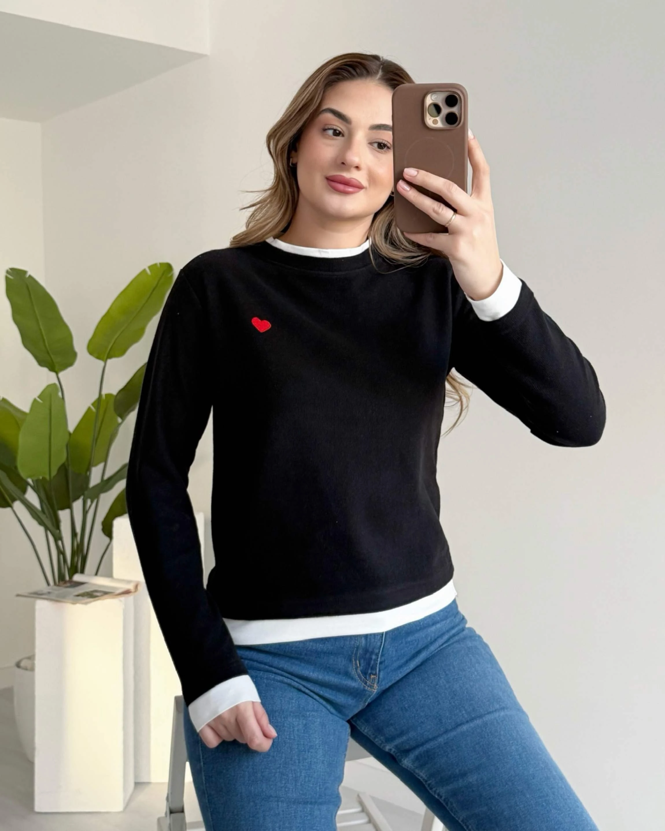 Tshirt Detay Kalpli Sweatshirt - Siyah