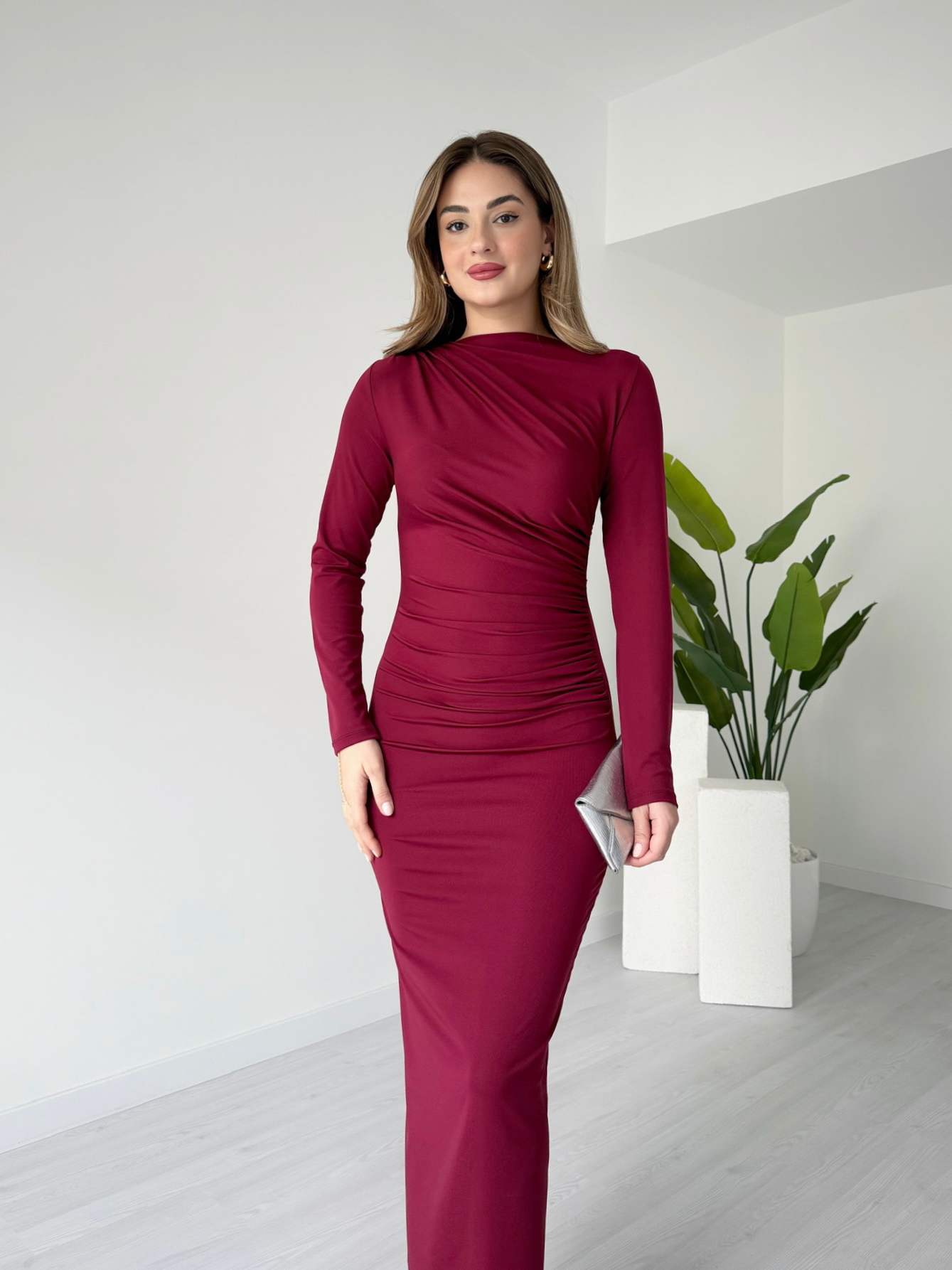 Dalgıç Kumaş Drapeli Elbise