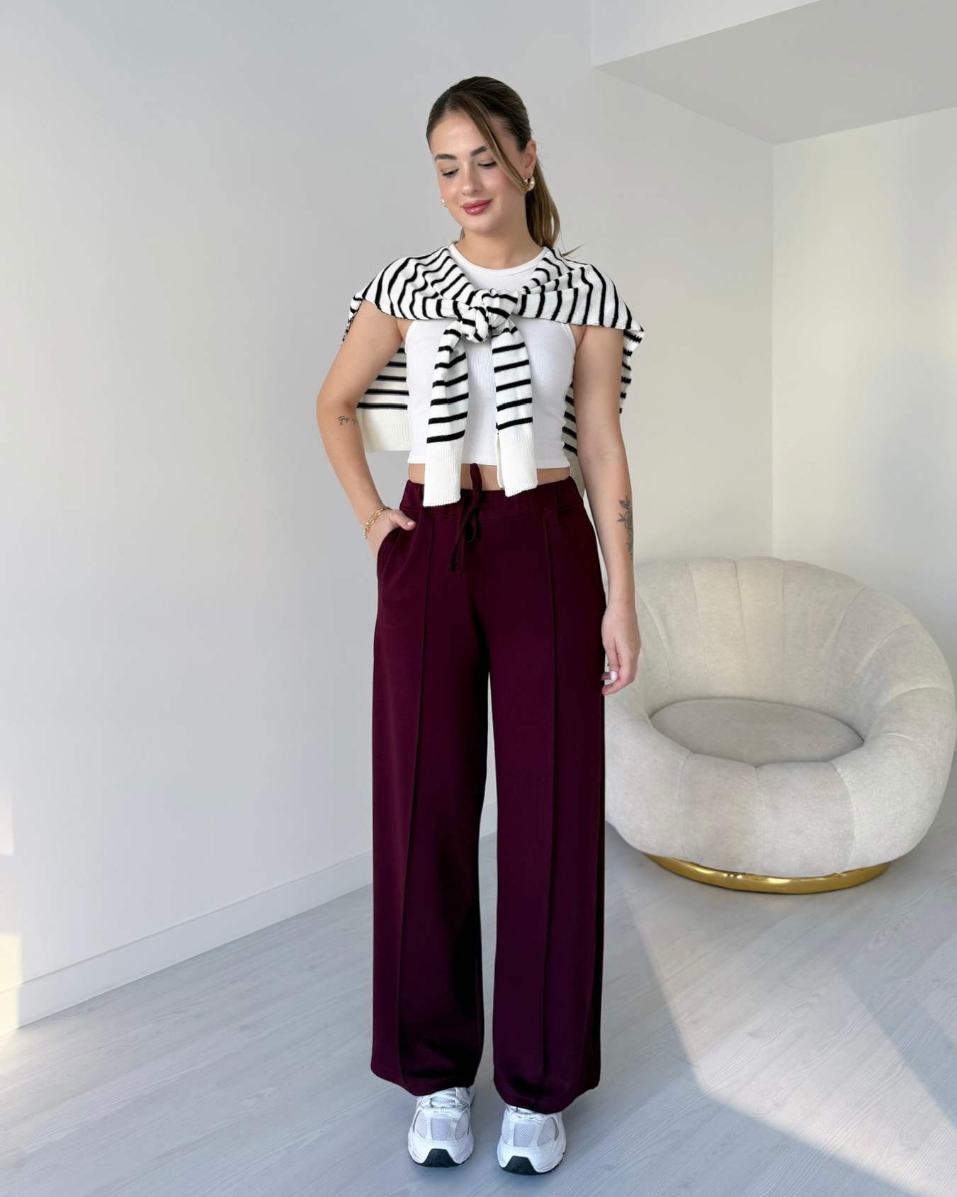 Çimalı Modal Pantolon - Bordo