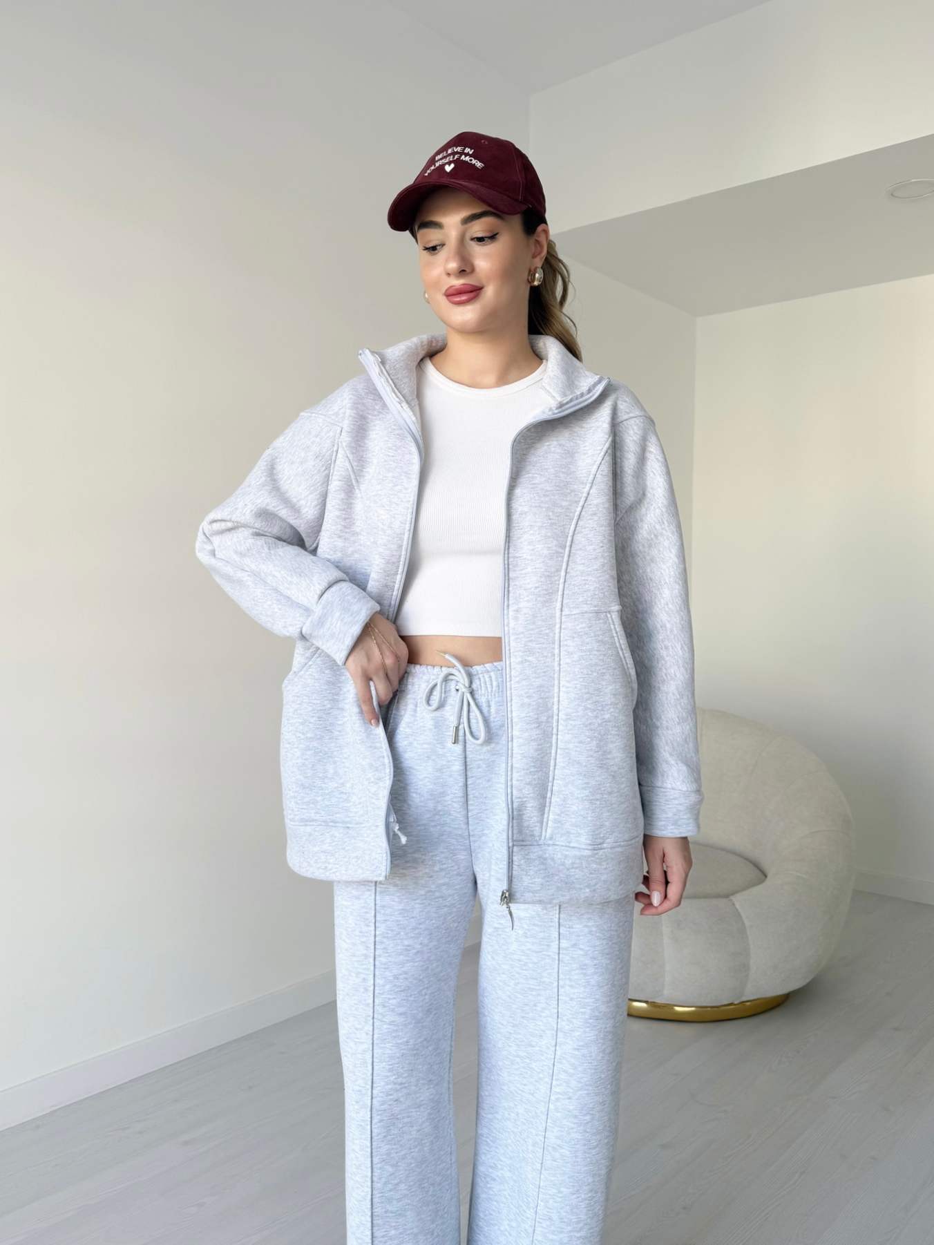 Şardonlu Üç İplik Eşofman Takımı