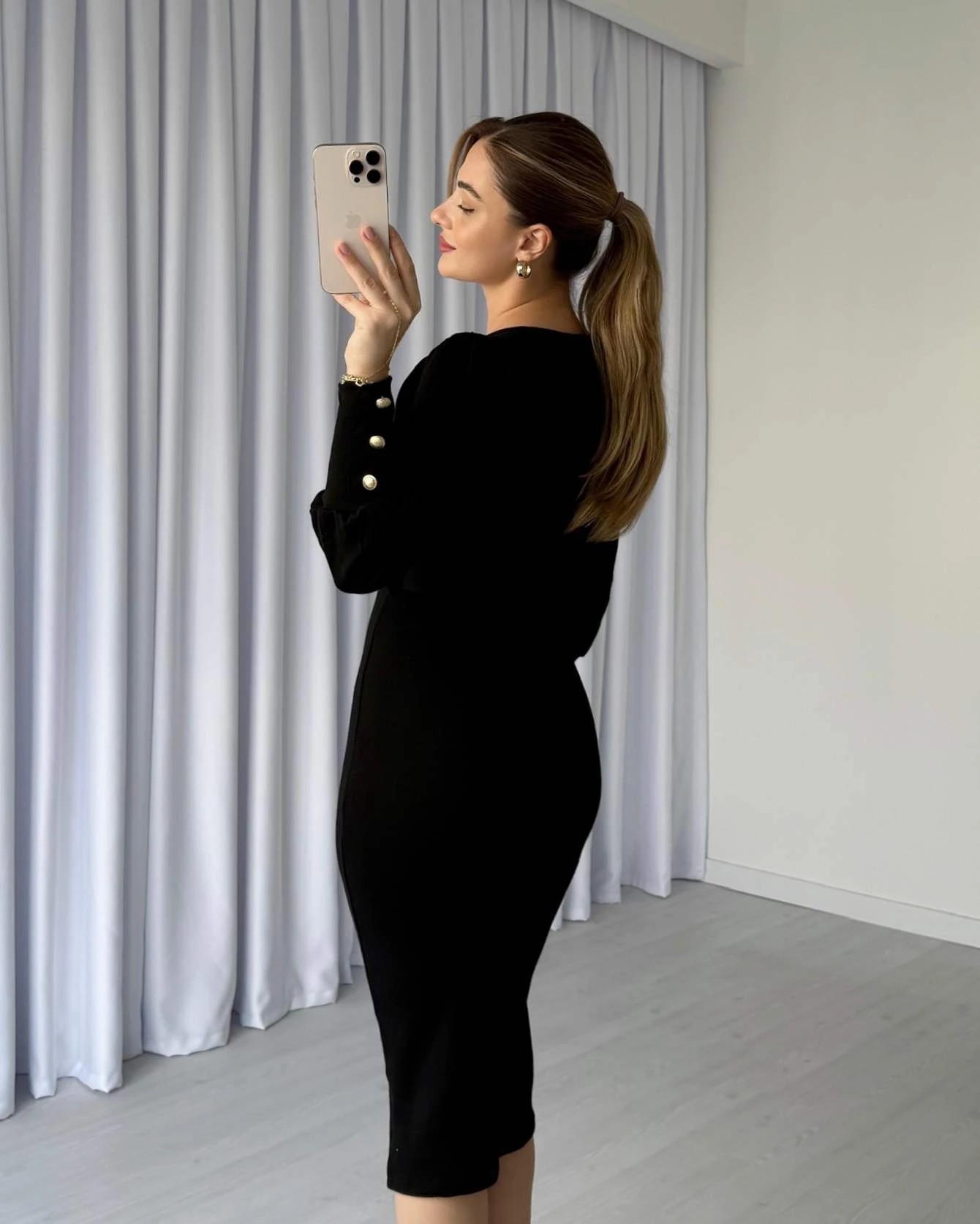 Kruvaze Yaka Kemerli Triko Elbise