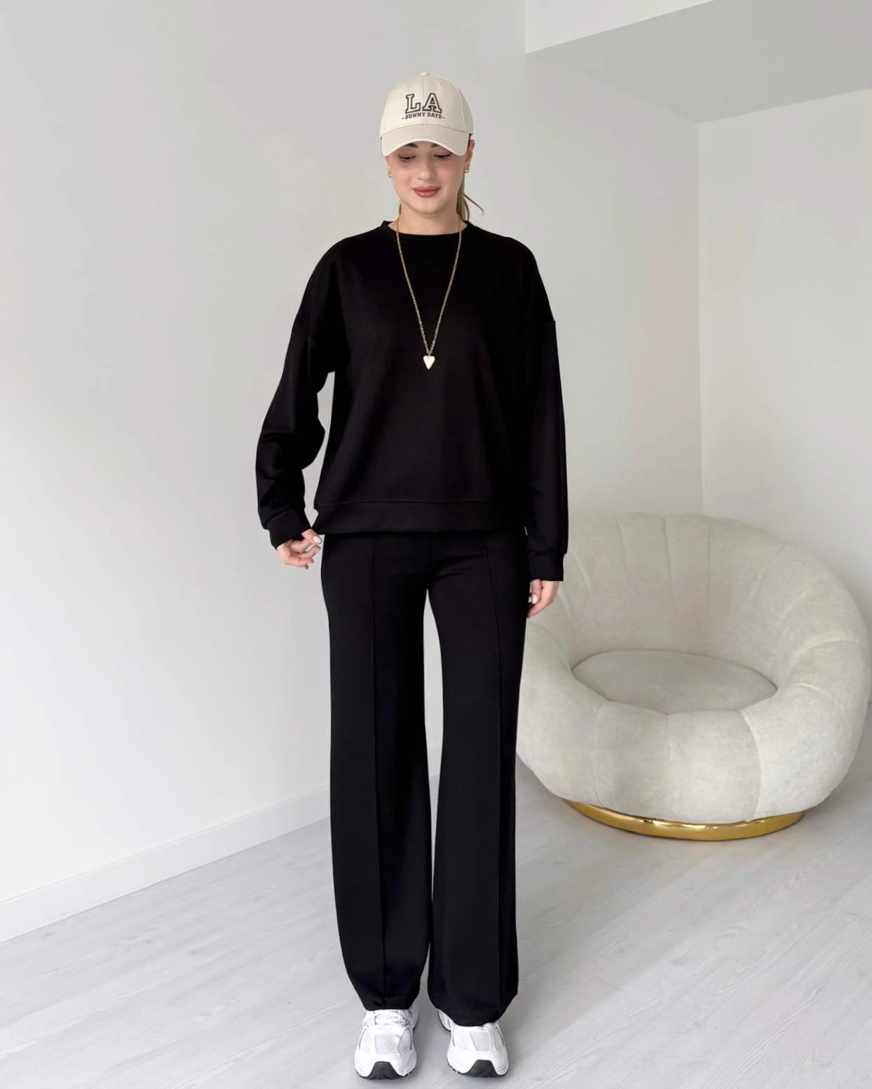 Oversize Kalıp Oysh Modal İkili Takım - Siyah