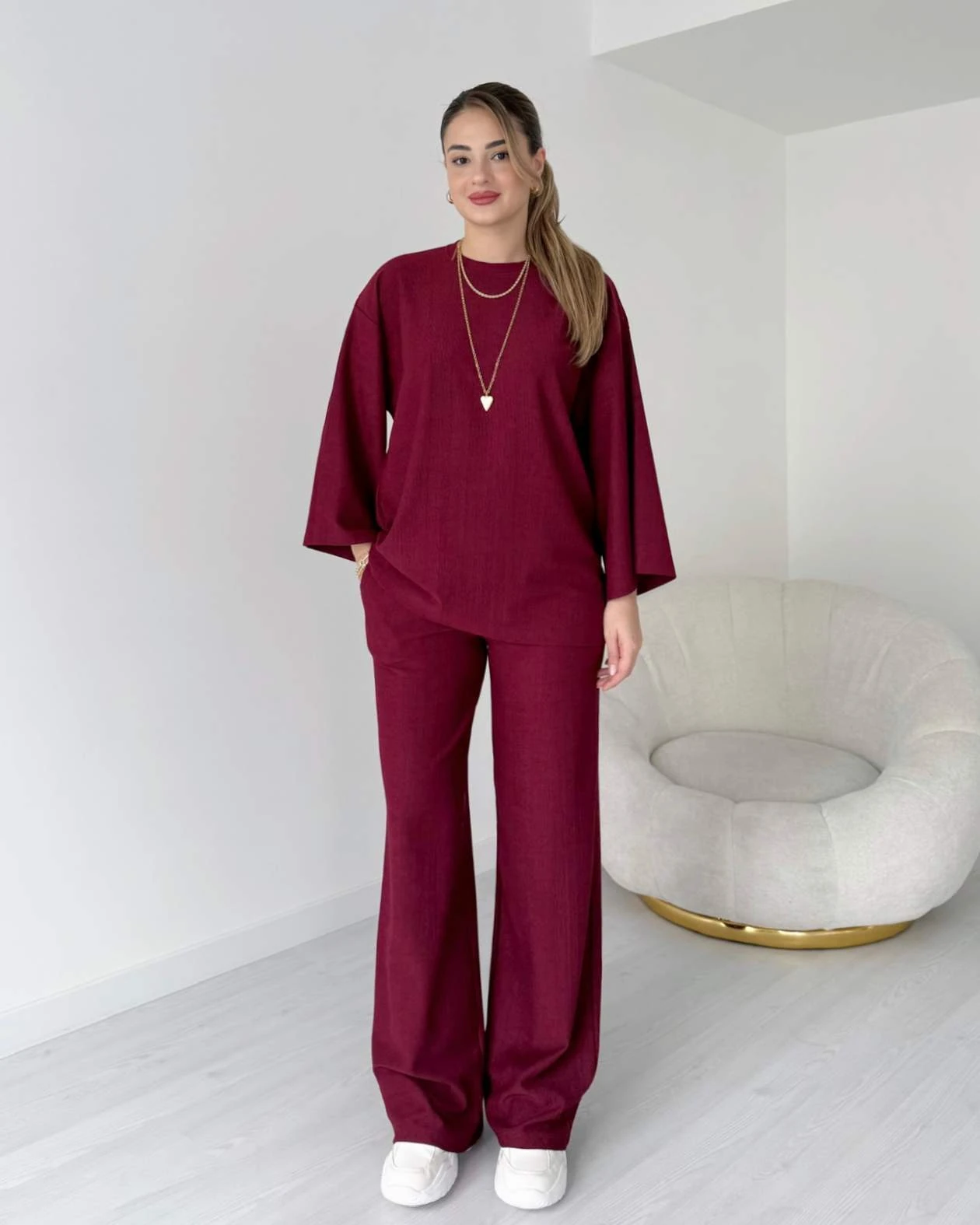 Rahat Kesim Gofre Kumaş İkili Takım