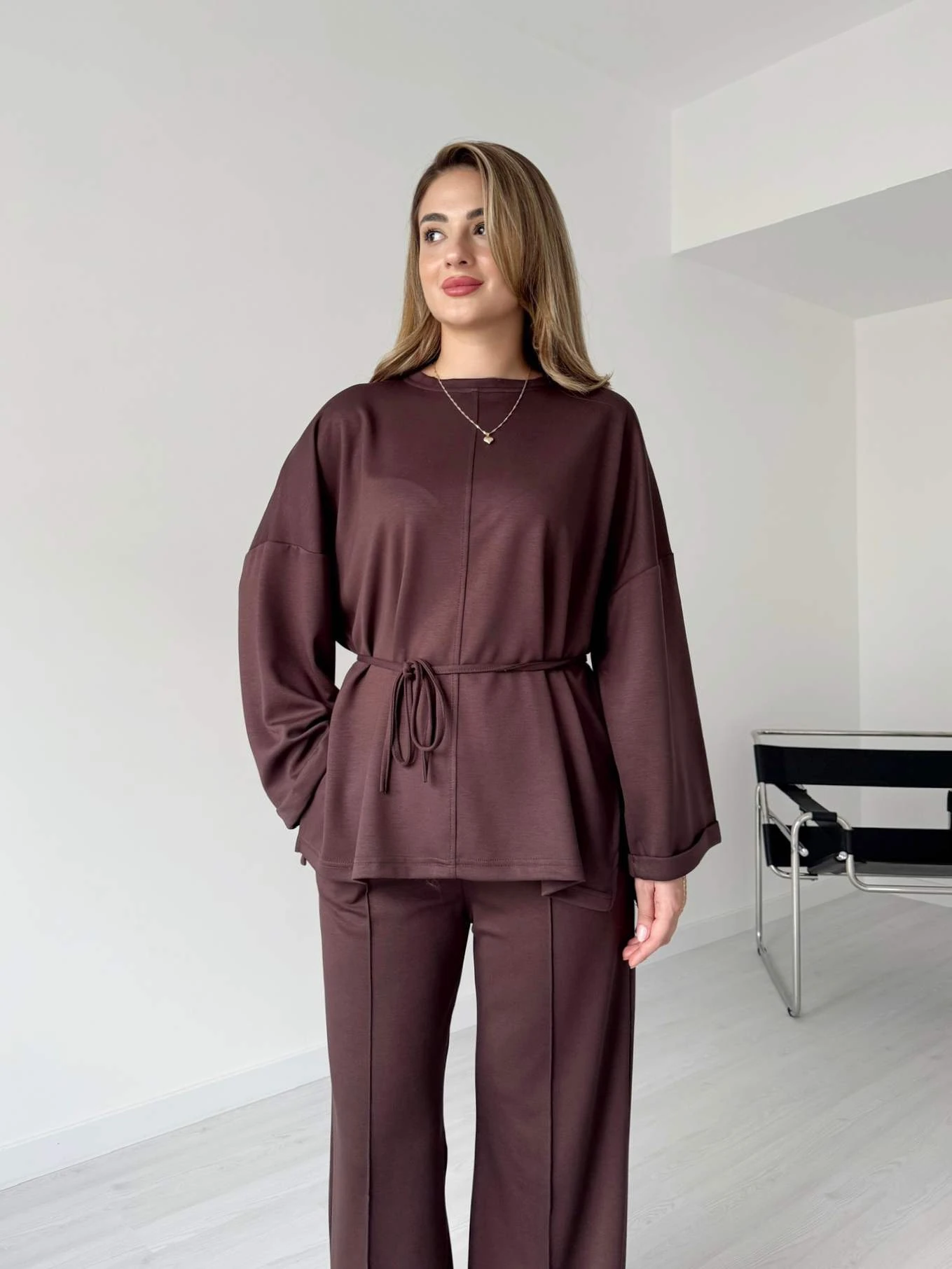 Bağlama Detaylı Modal Kumaş İkili Takım