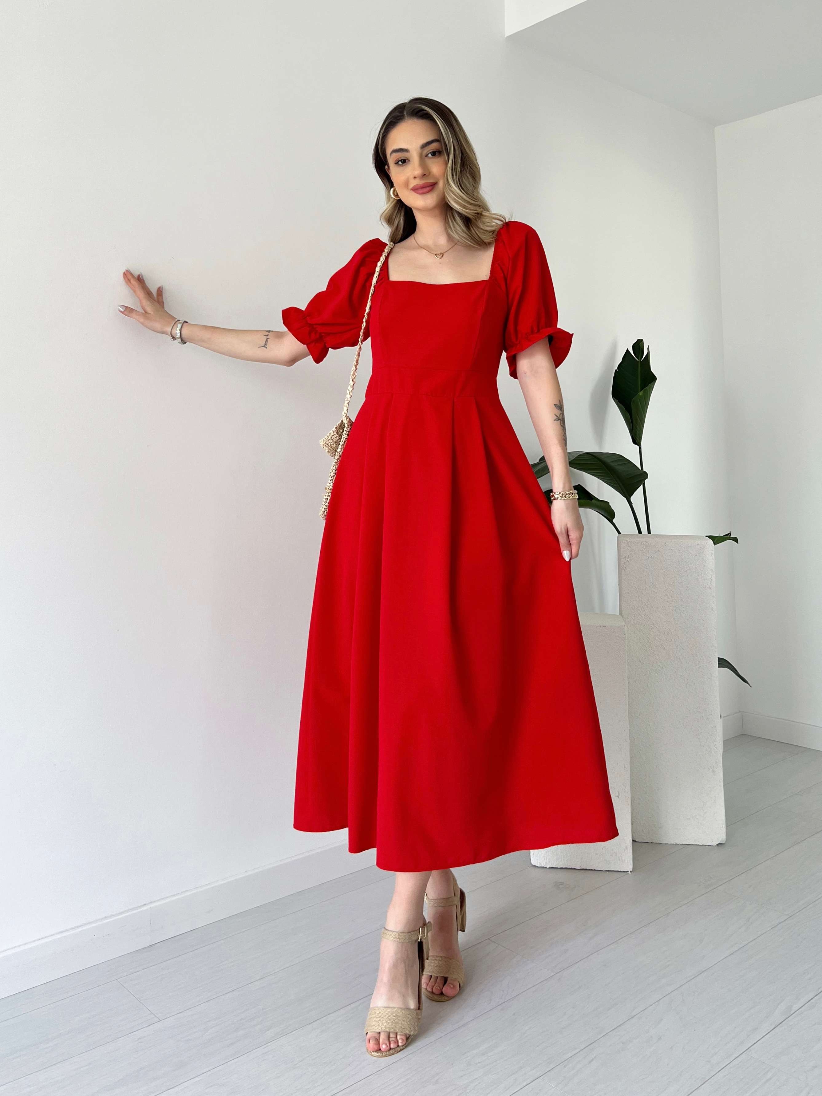 Karpuz Kol ROBIN Elbise - Kırmızı