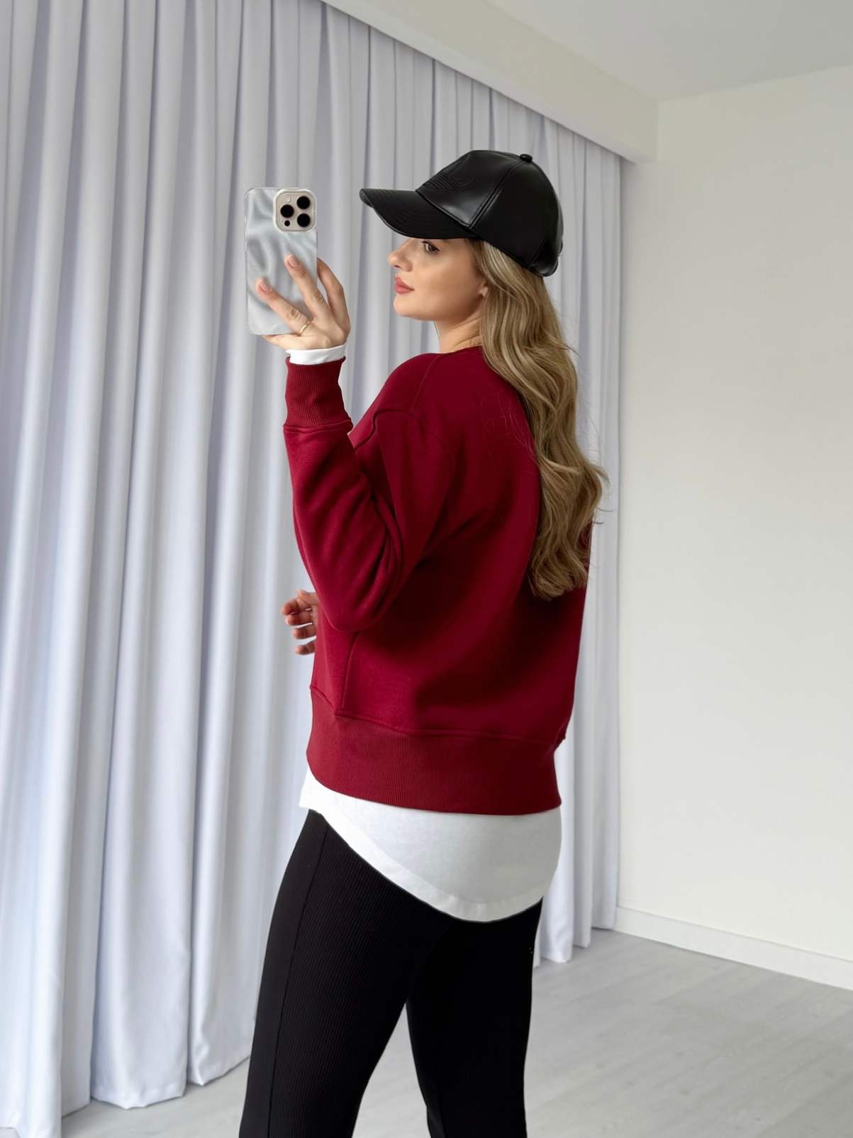 T-Shirt Detaylı İçi Polar Sweat