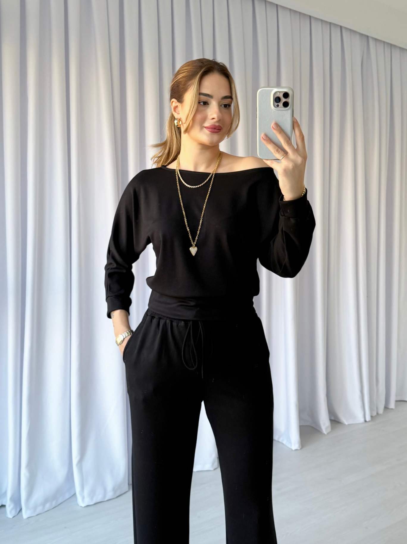 Kayık Yaka İkili Modal Takım