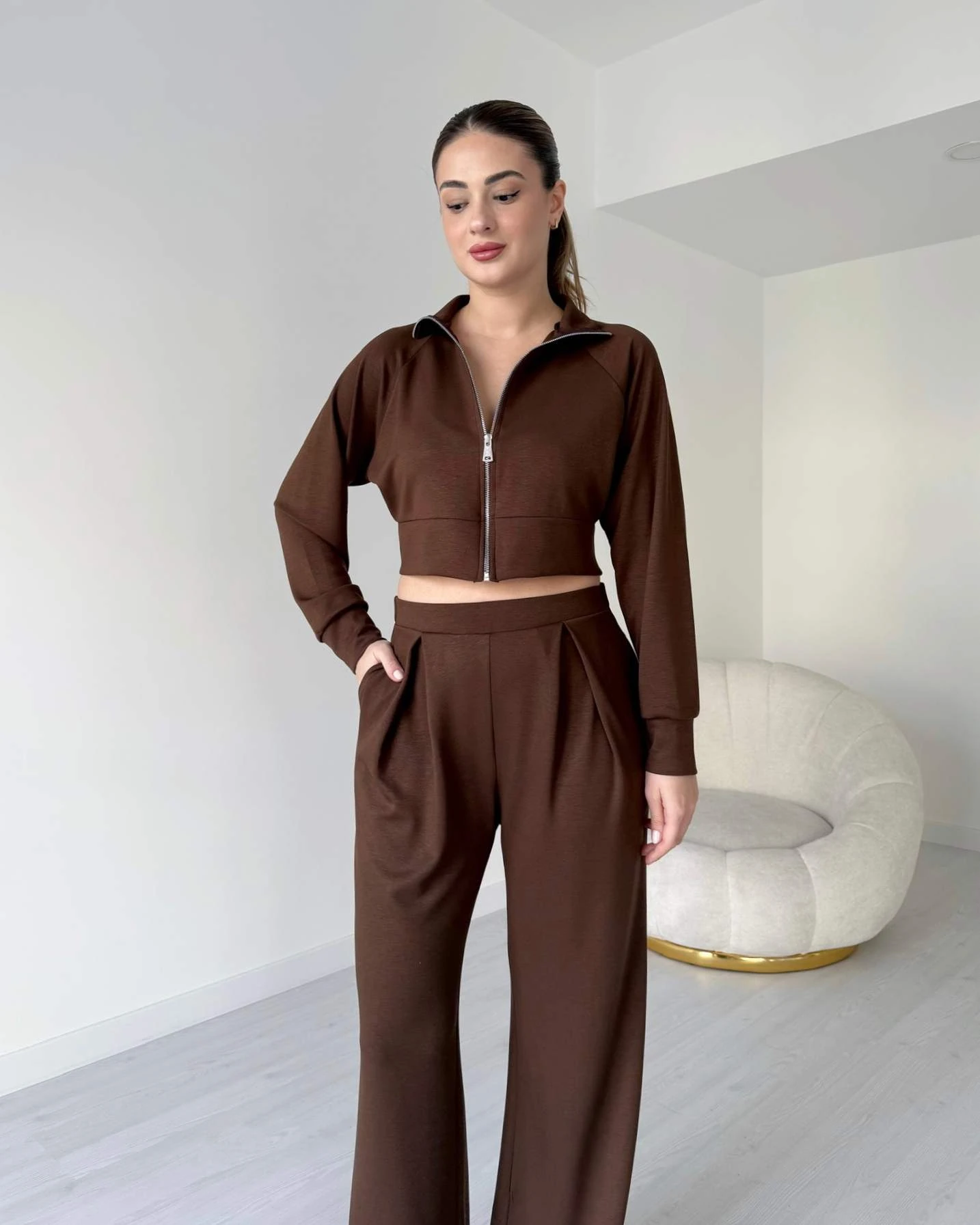 Pile Detaylı Modal Eşofman Takımı