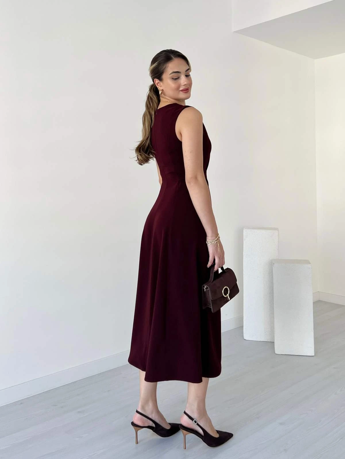 Kemer Detaylı Midi Boy MATILDA Elbise