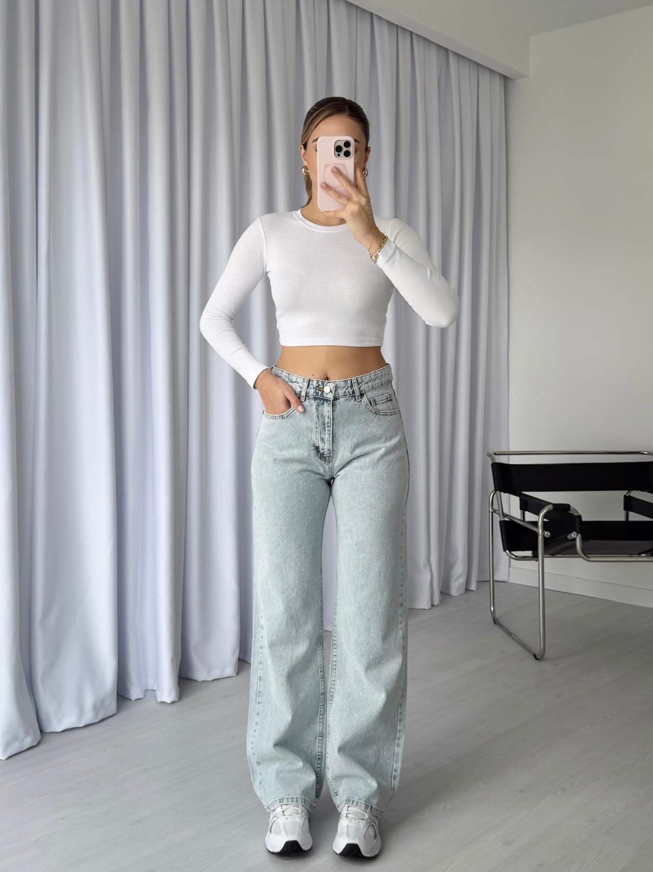 Önü Taşlı Premium Straight Jean