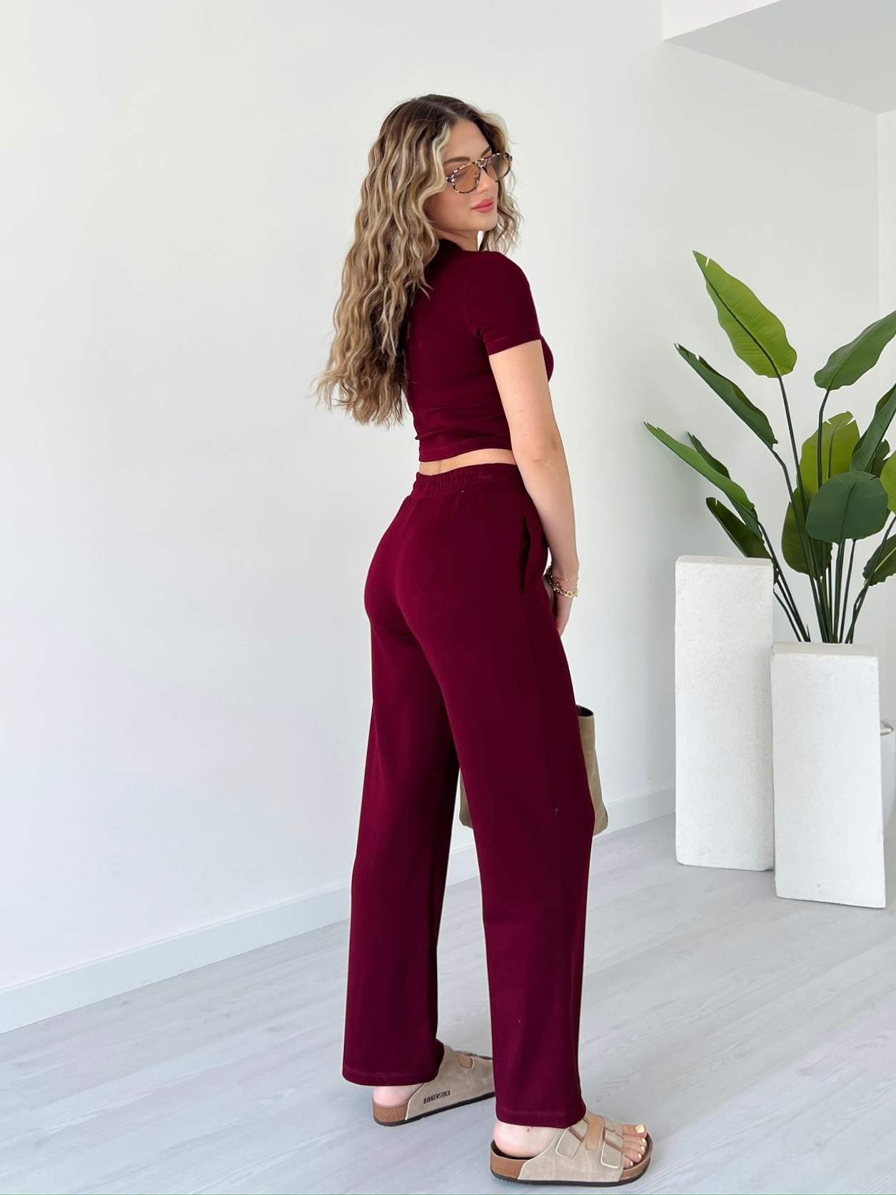 Ayıcık Detaylı Modal Takım - Bordo