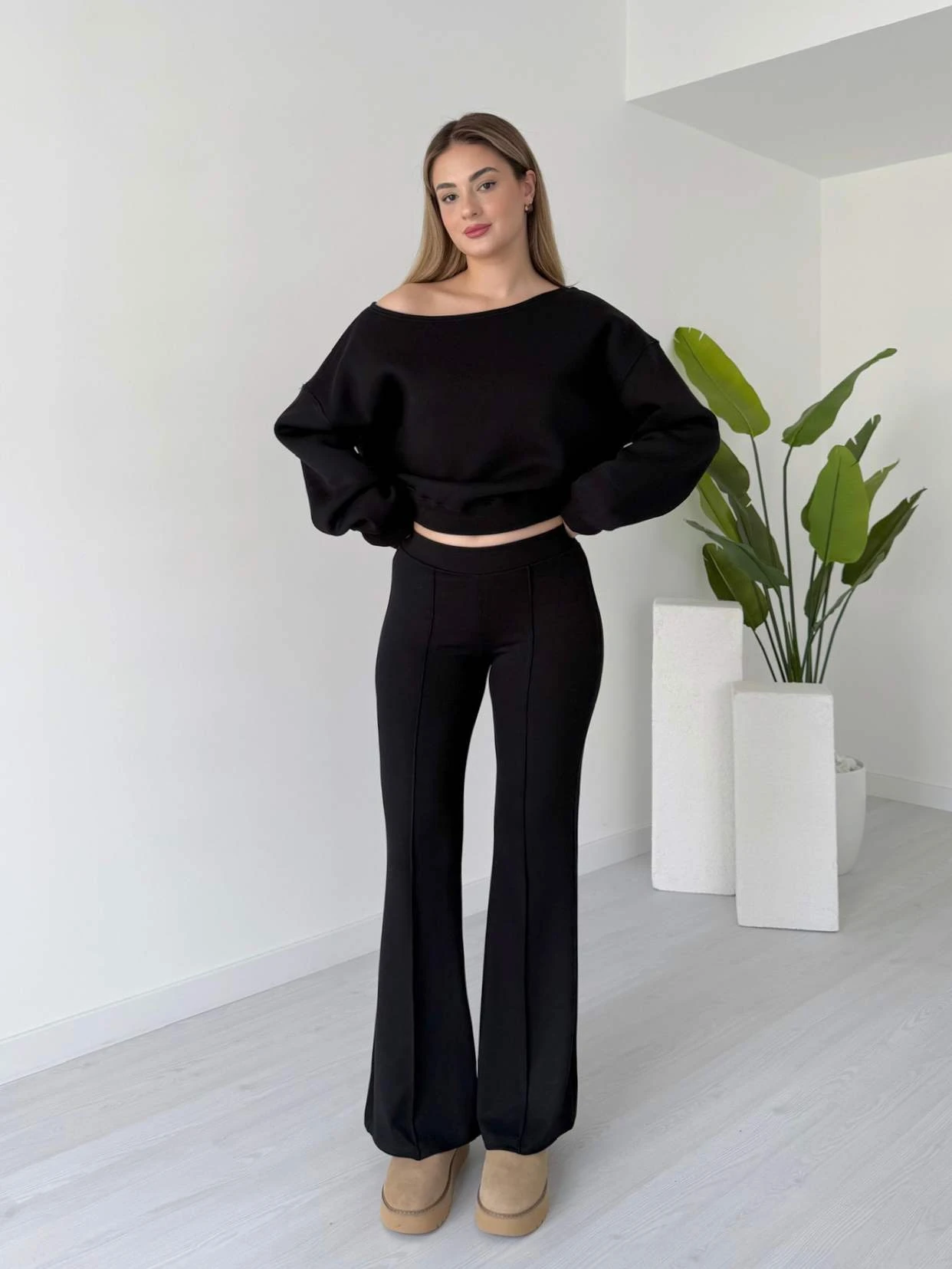 İspanyol Paça Çimalı Modal Tayt