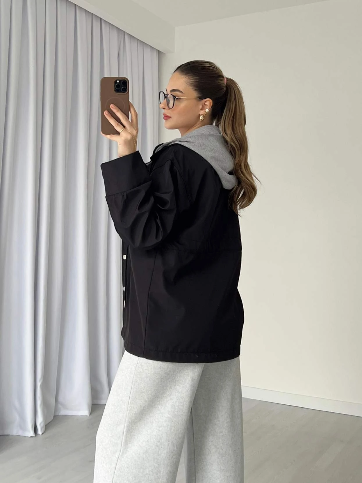 Kapüşon Detaylı Yağmurluk