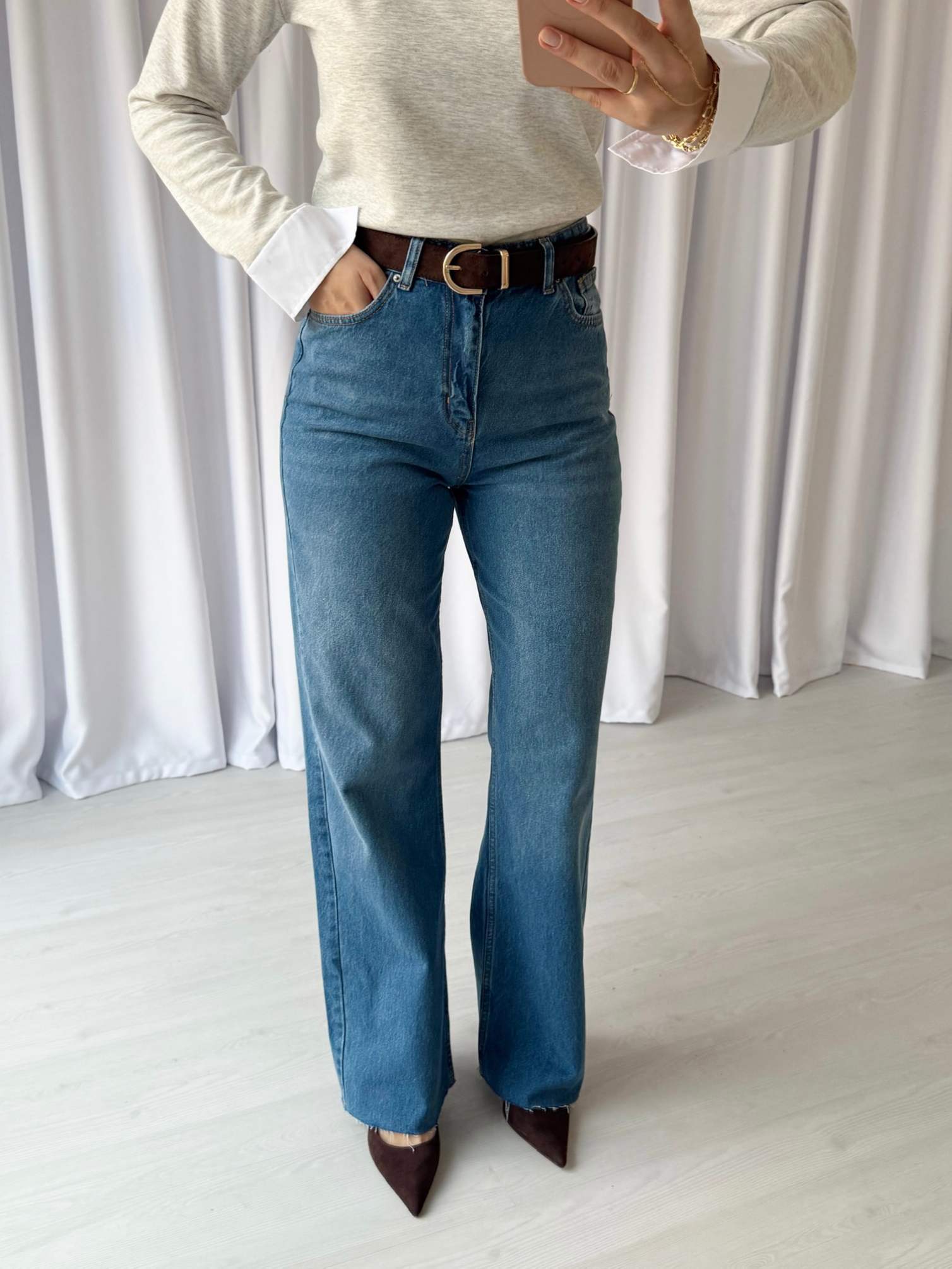 Paça Kesik Straight Jean