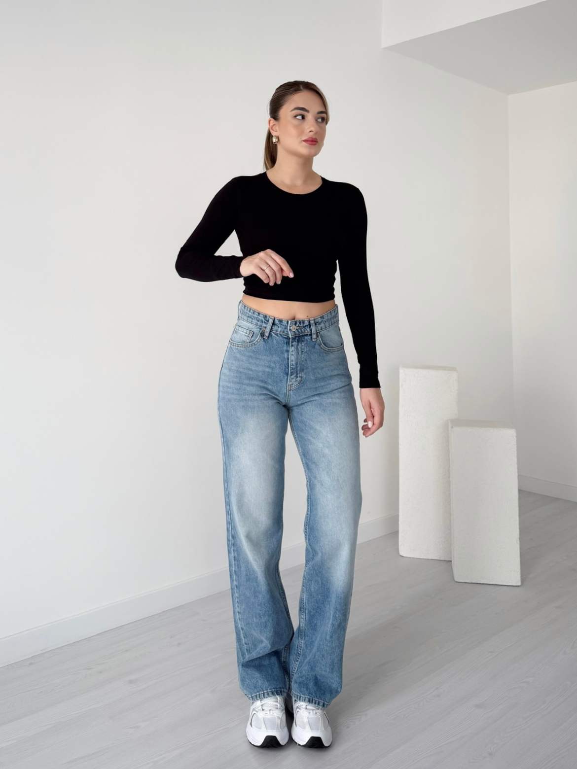 Açık Mavi Straight Jean