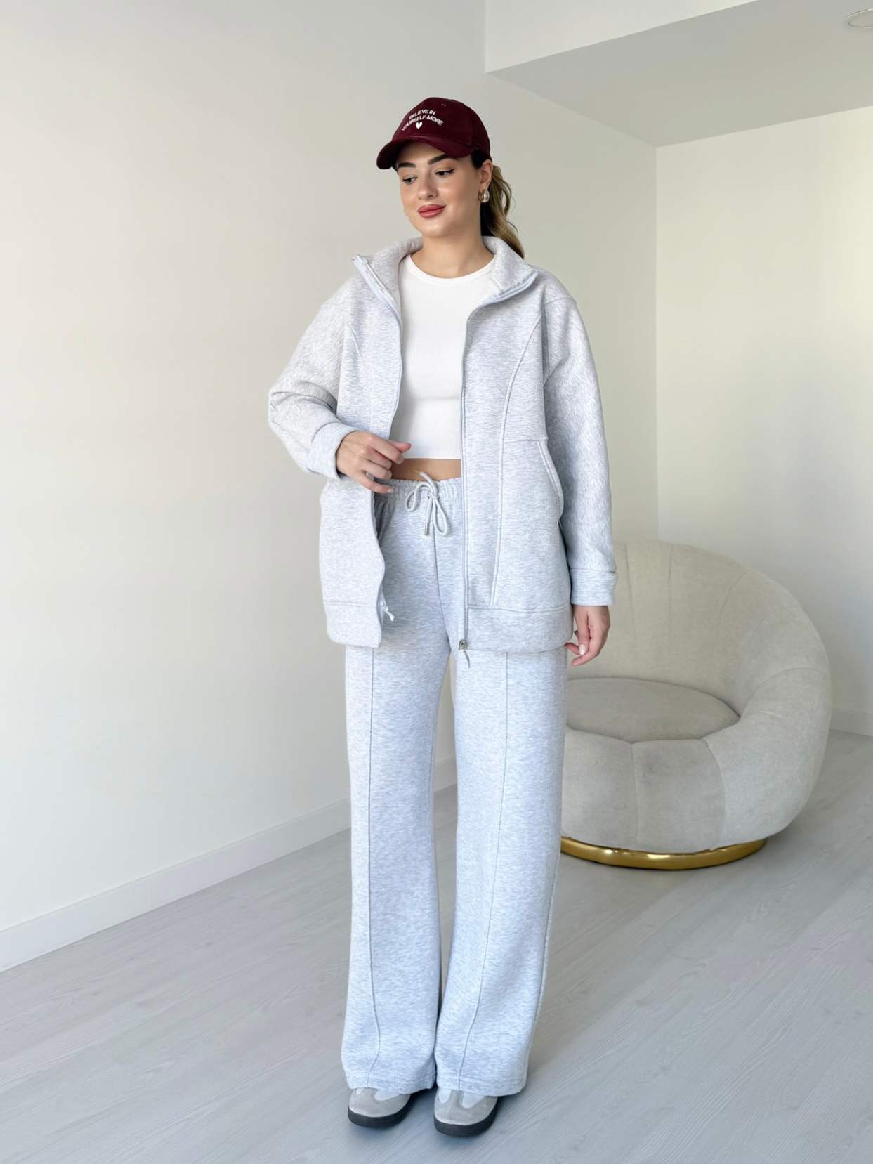 Şardonlu Üç İplik Eşofman Takımı