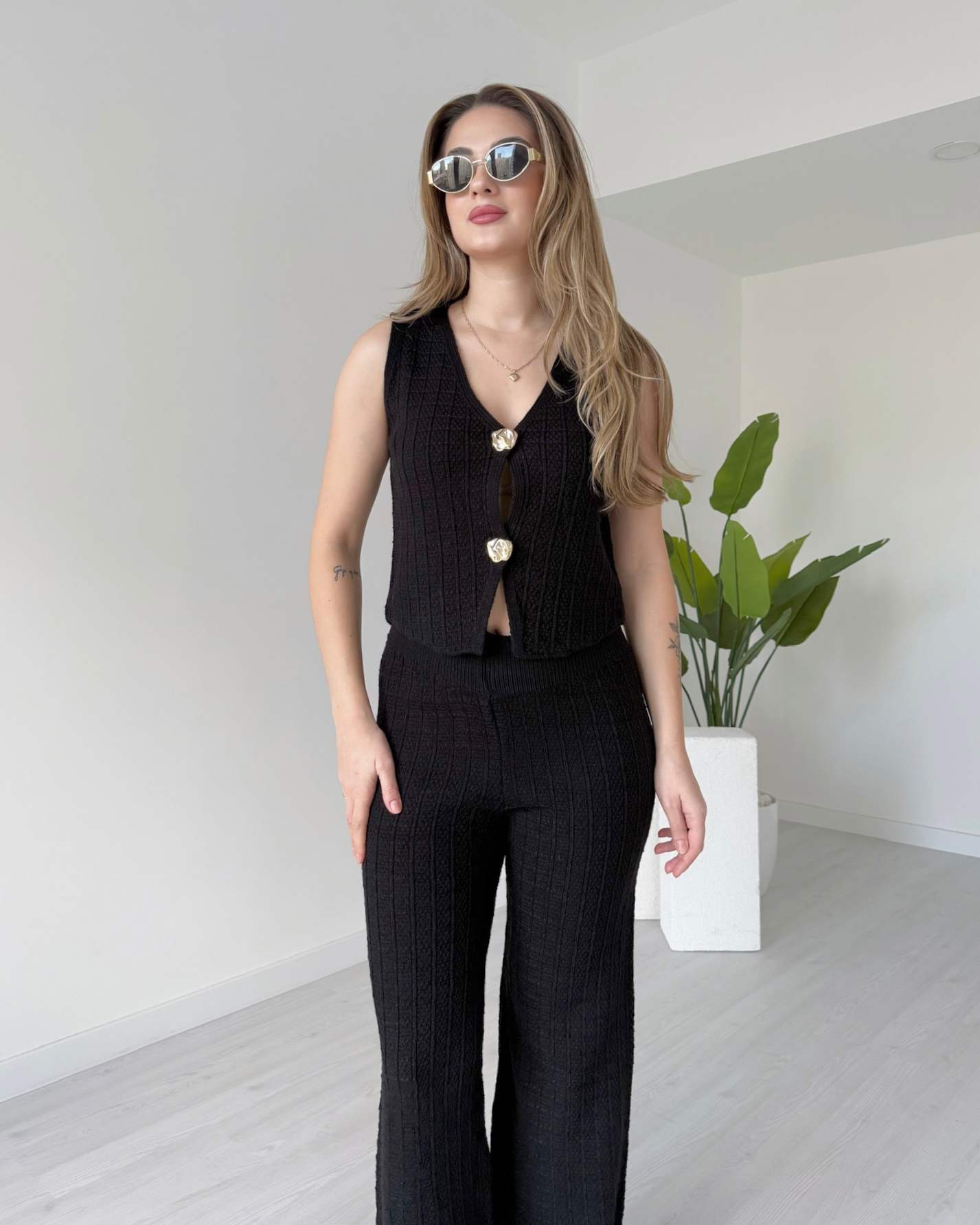 Yelekli Triko Takım