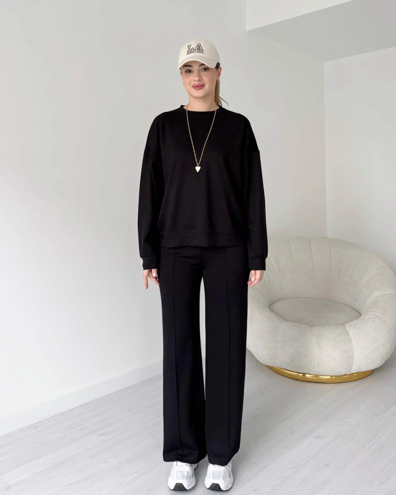 Oversize Kalıp Oysh Modal İkili Takım - Siyah