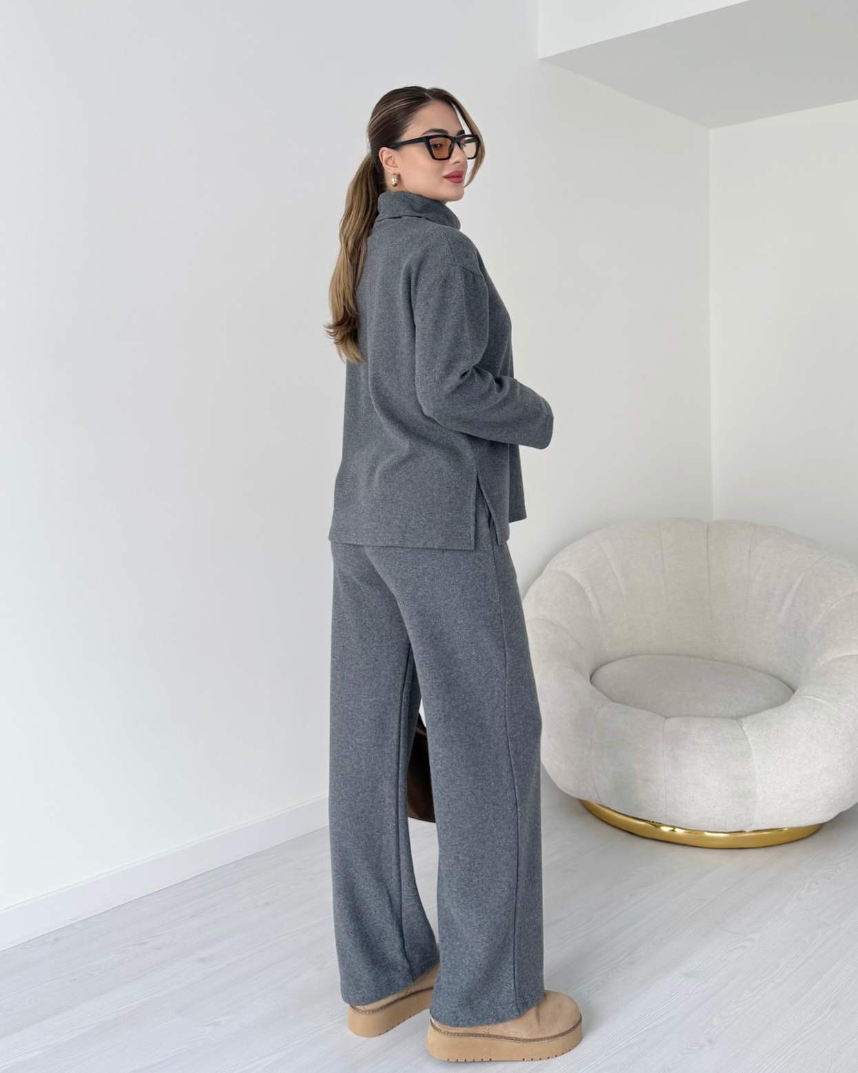 Balıkçı Yaka Selanik Kumaş İkili Takım