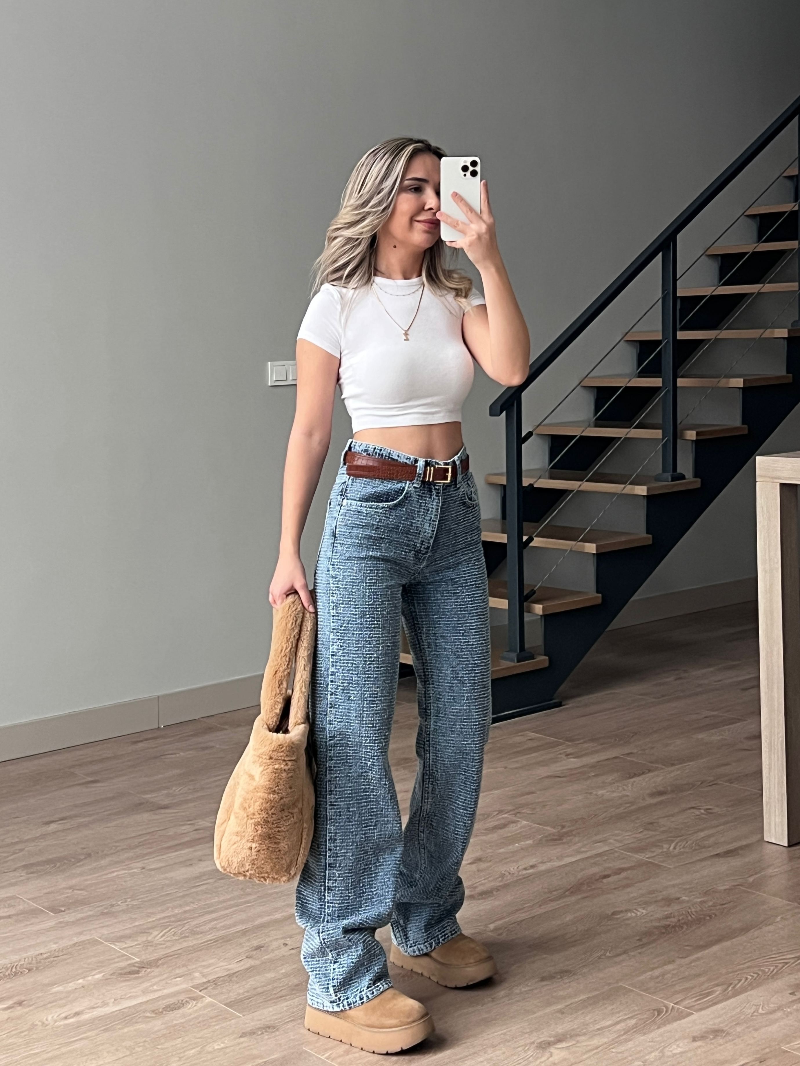 Wide Leg Dokulu Jean