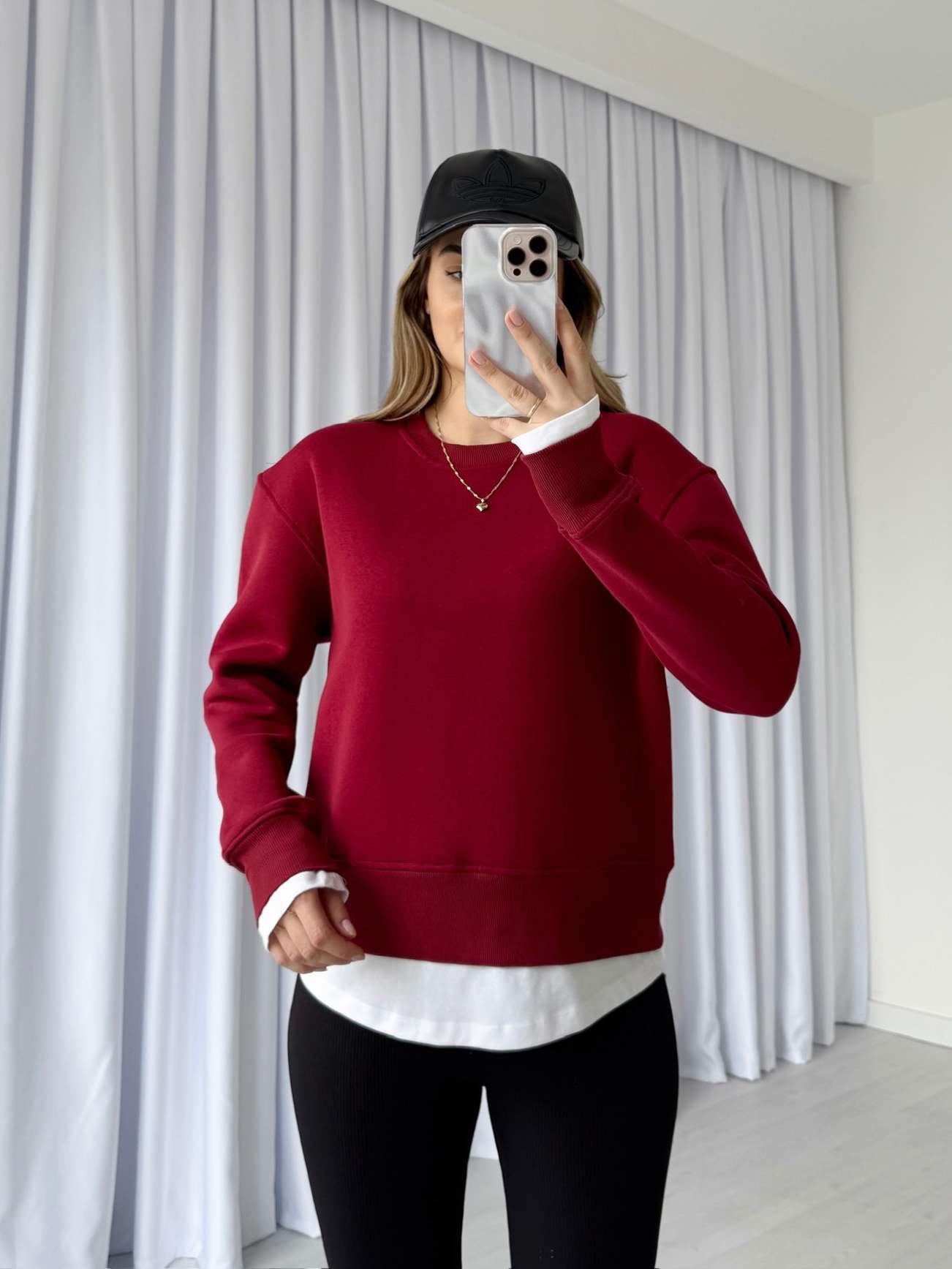 T-Shirt Detaylı İçi Polar Sweat