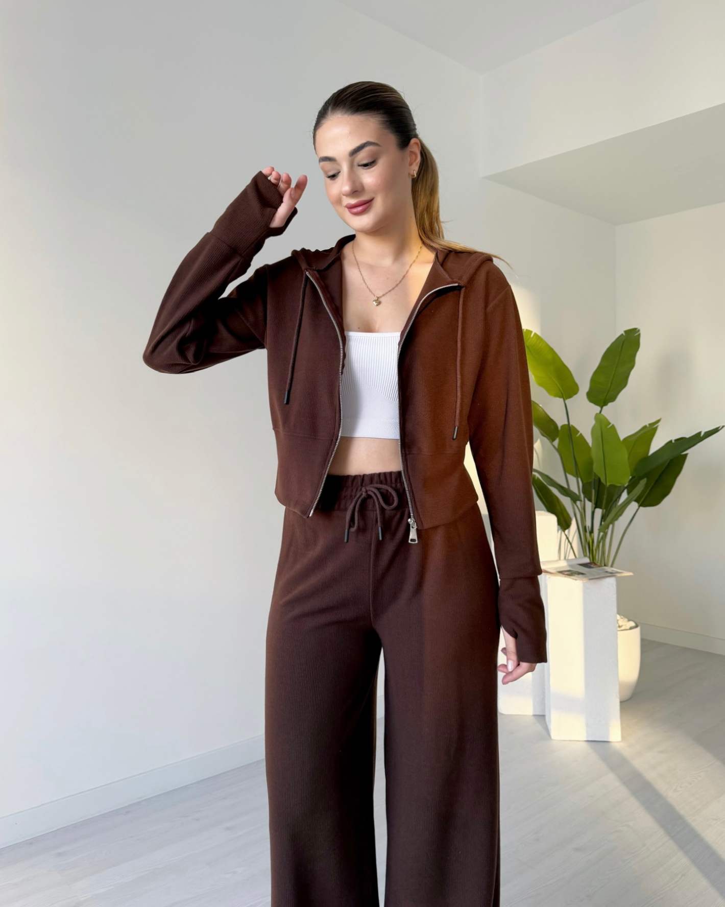 Selanik Kumaş Parmak Geçmeli İkili Takım