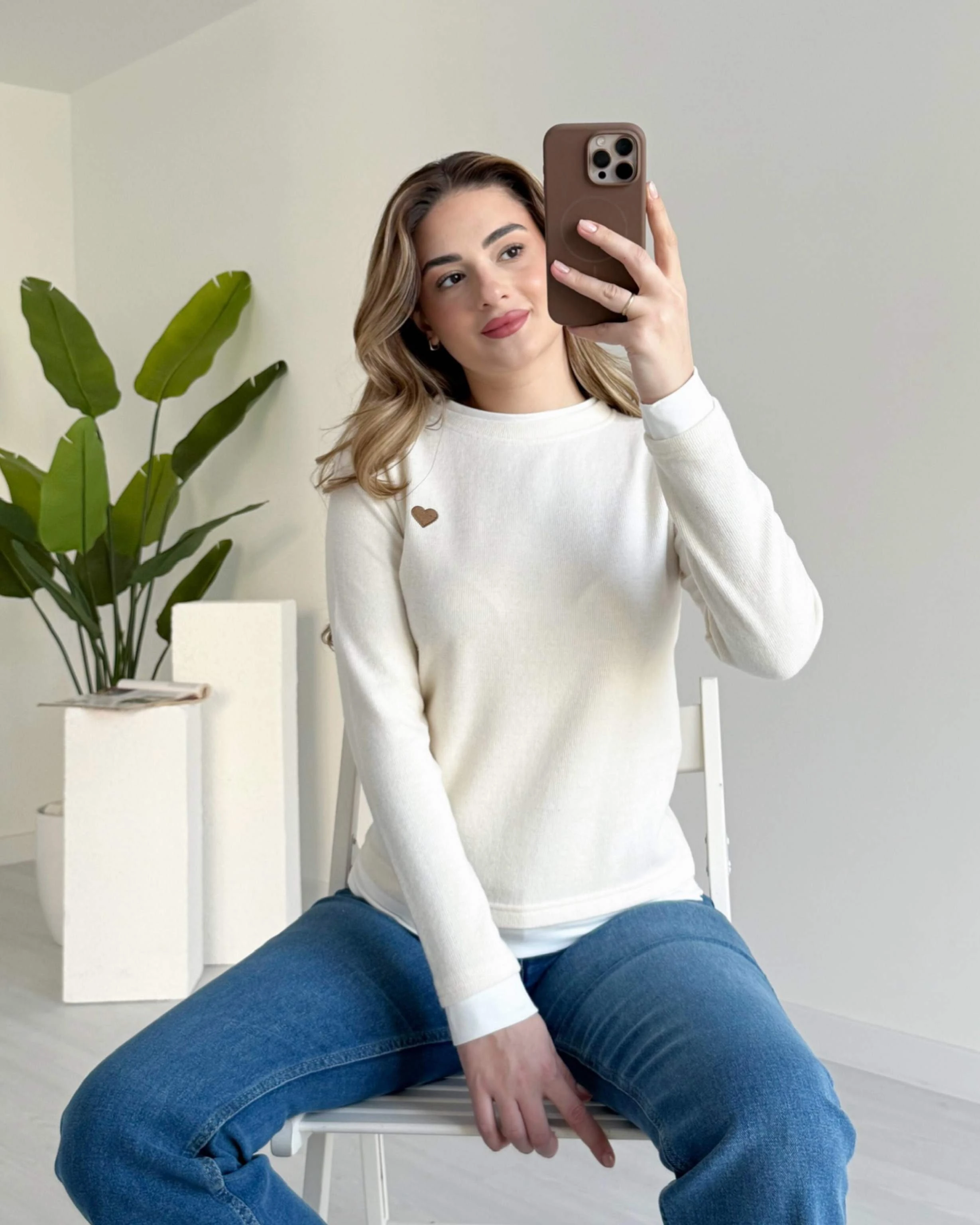 Tshirt Detay Kalpli Sweatshirt - Ekru