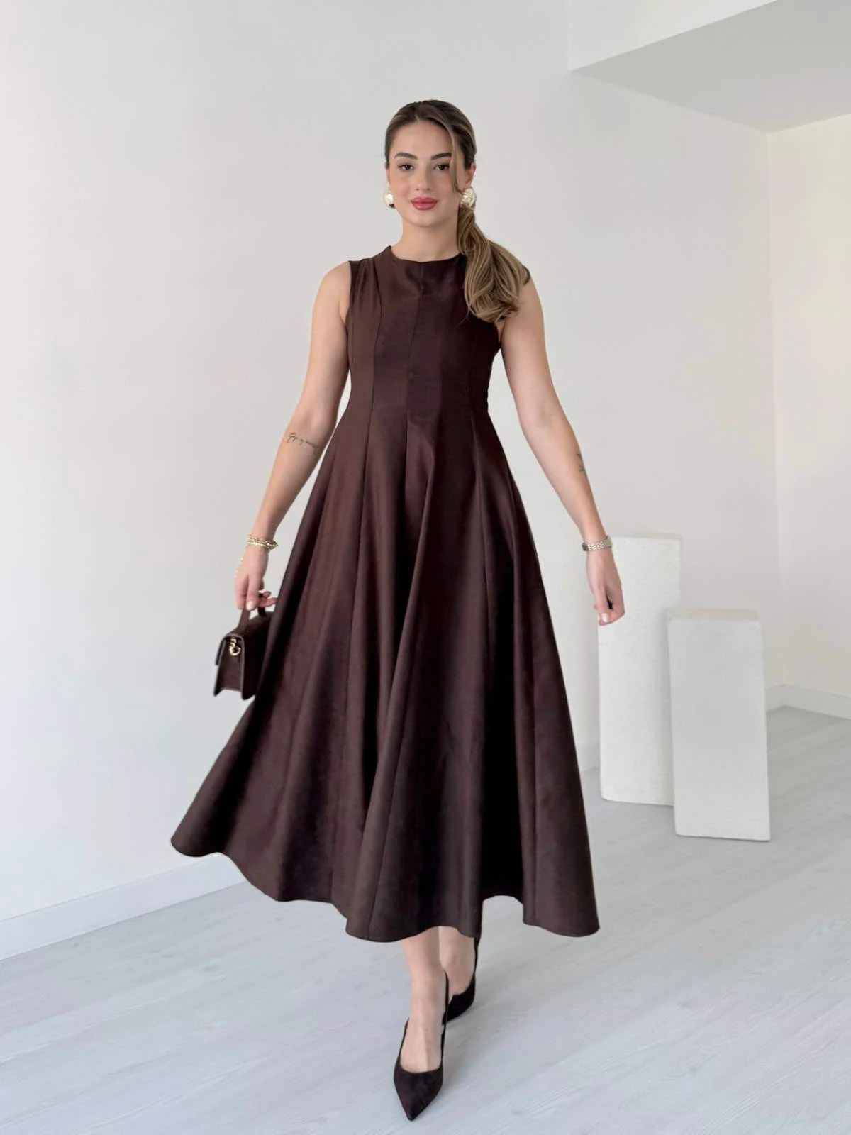 Midi Boy EMILIA Süet Elbise