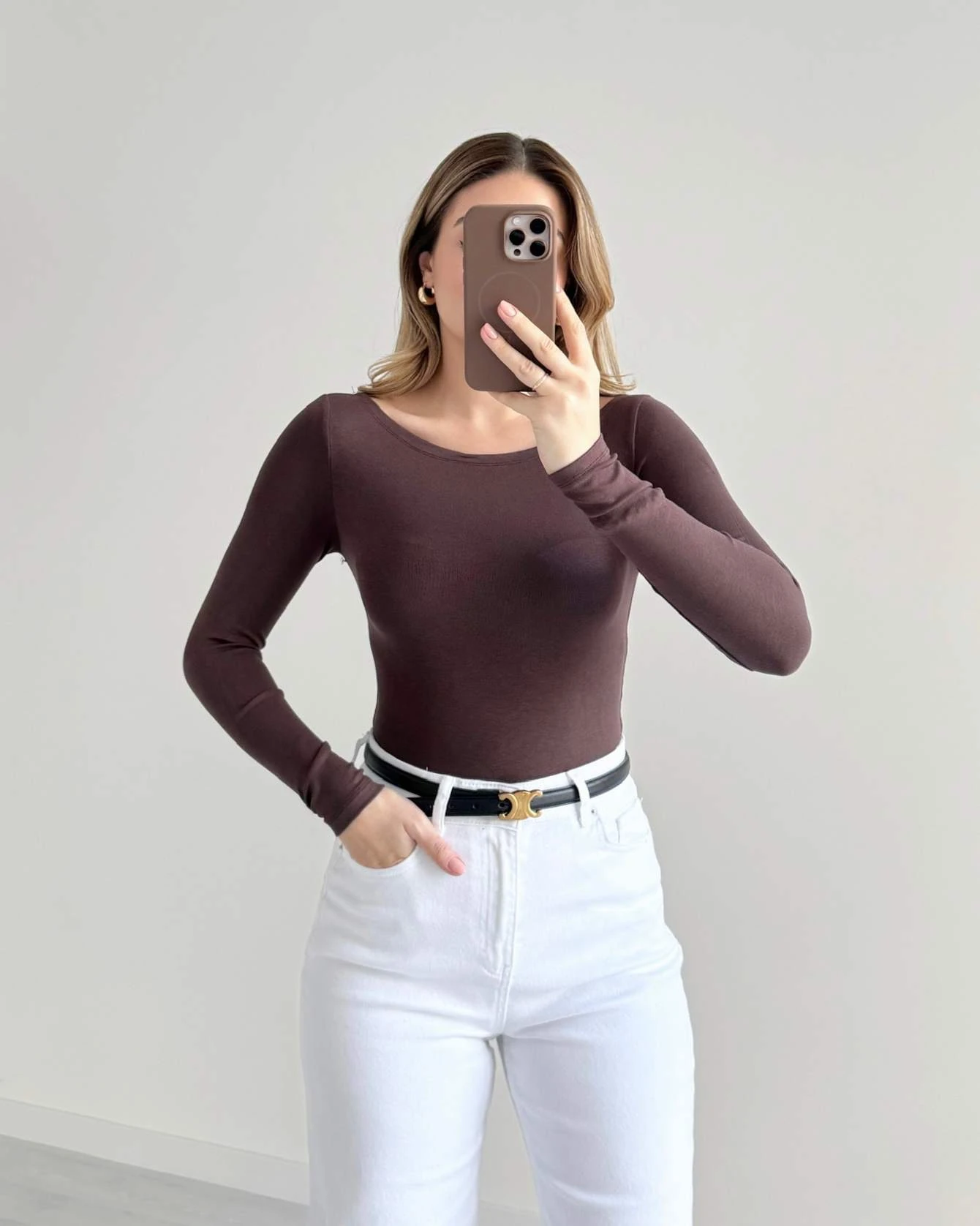 Kayık Yaka Modal Bluz