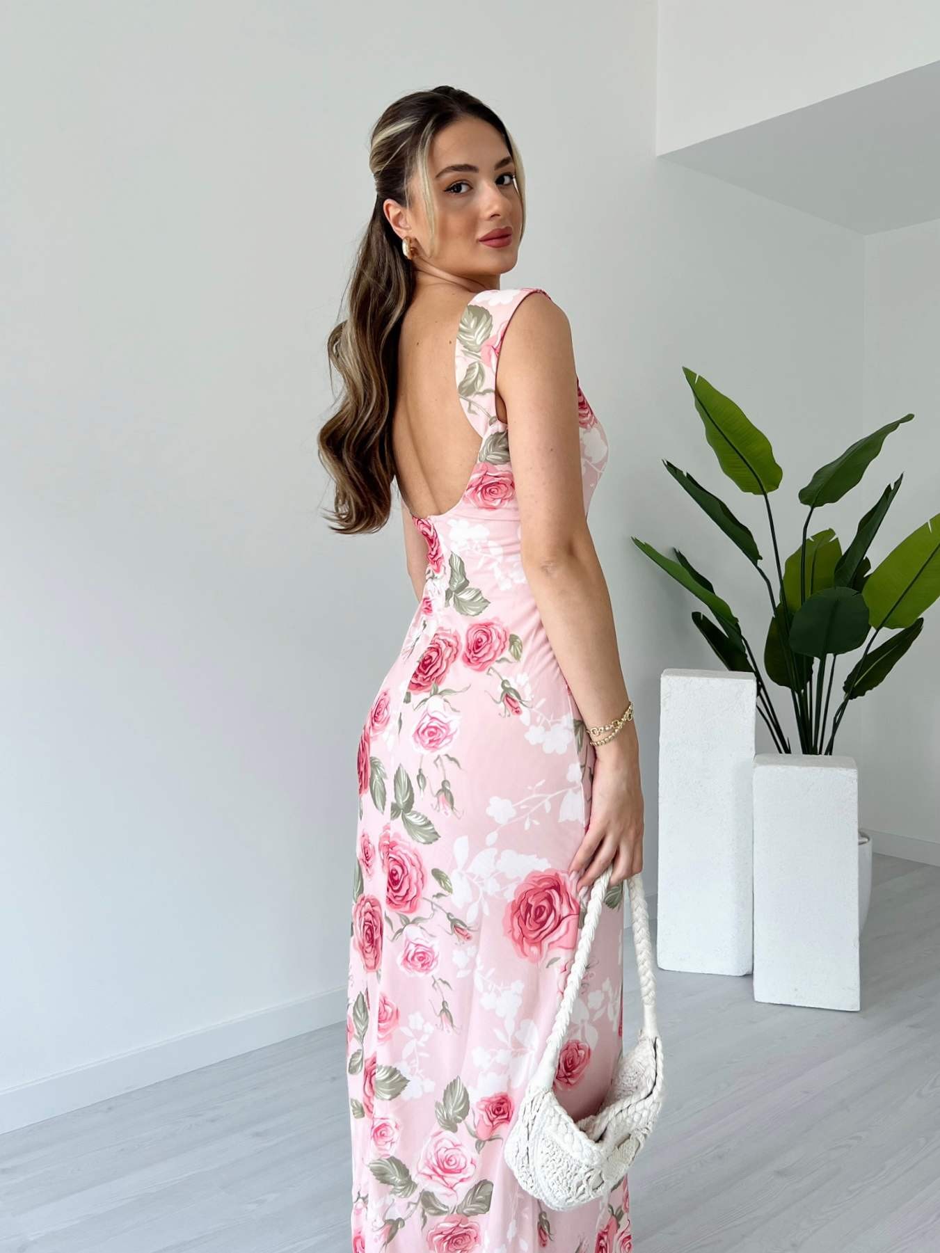 Çiçek Desenli MATILDA Elbise - Pembe