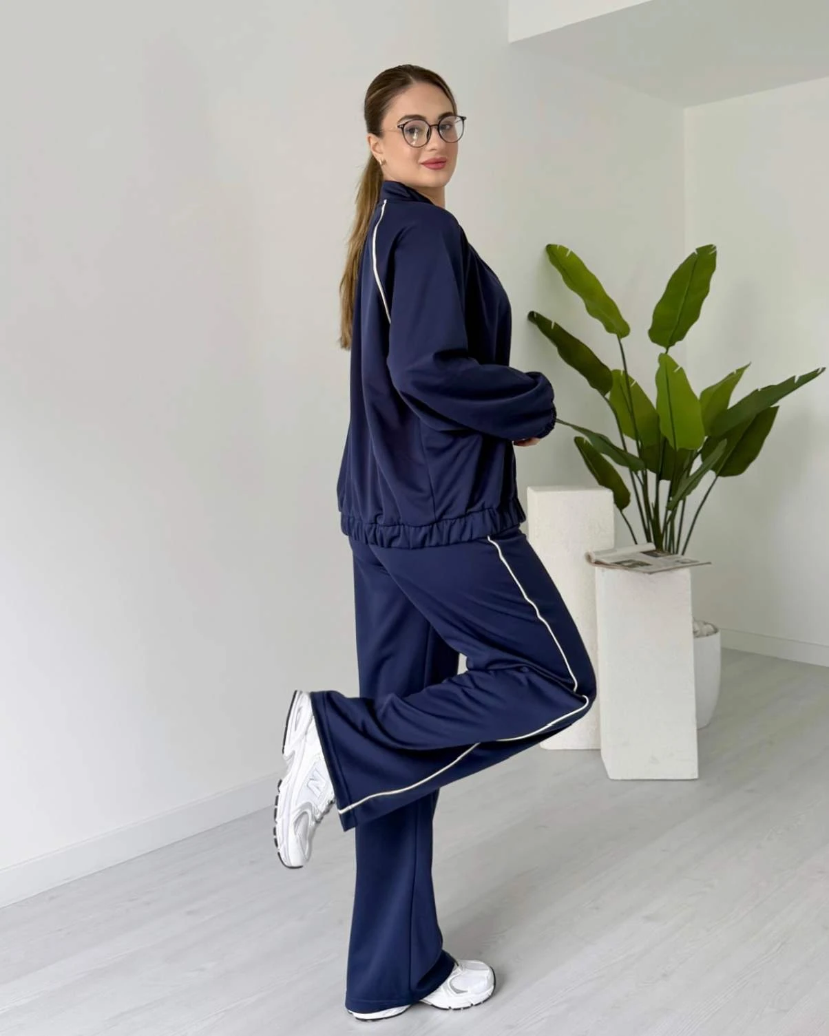 Şerit Detaylı Eşofman Takımı - Lacivert