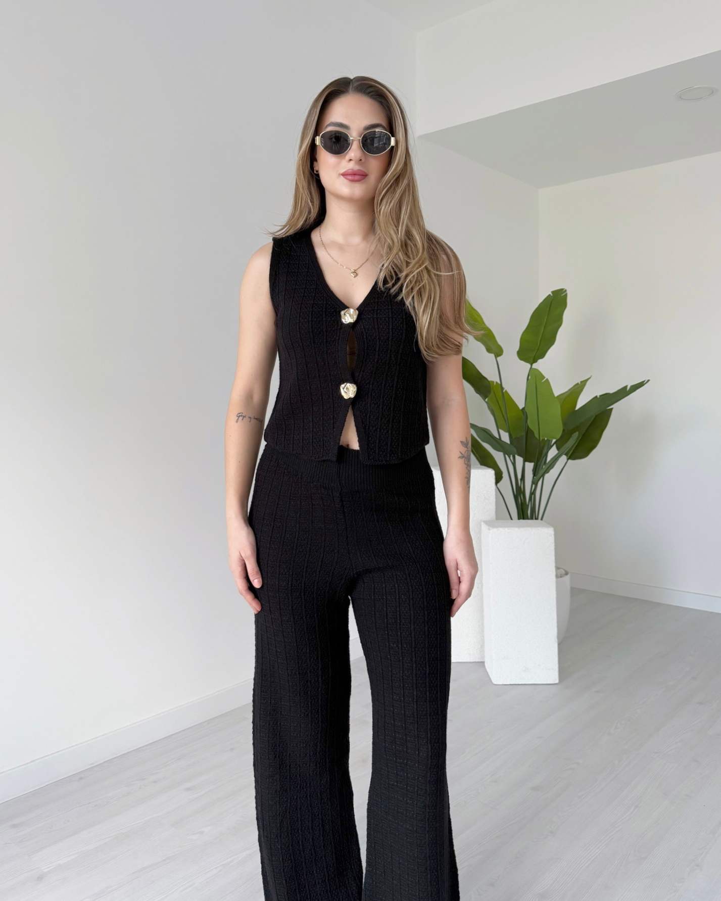 Yelekli Triko Takım