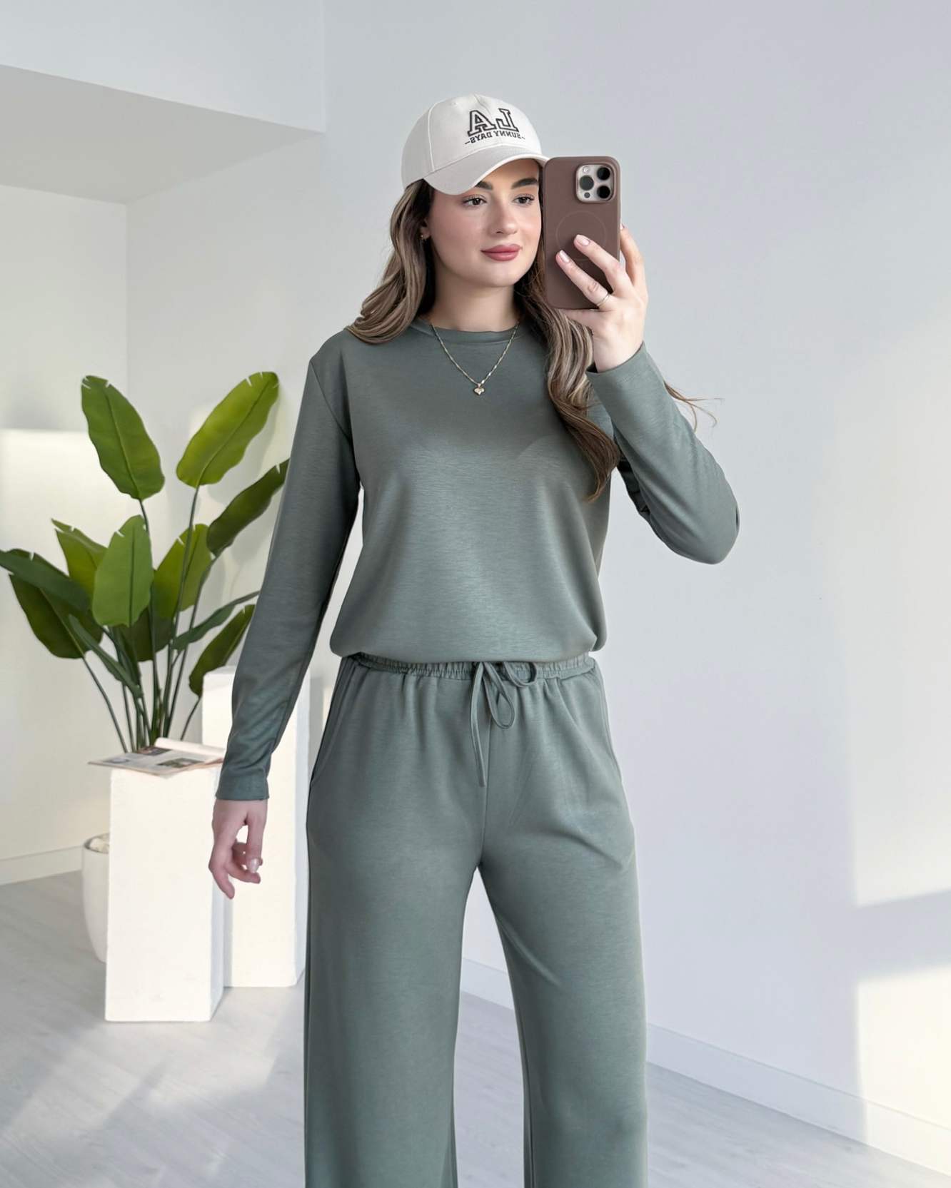 Bisiklet Yaka Basic Modal Takım - Açık Yeşil