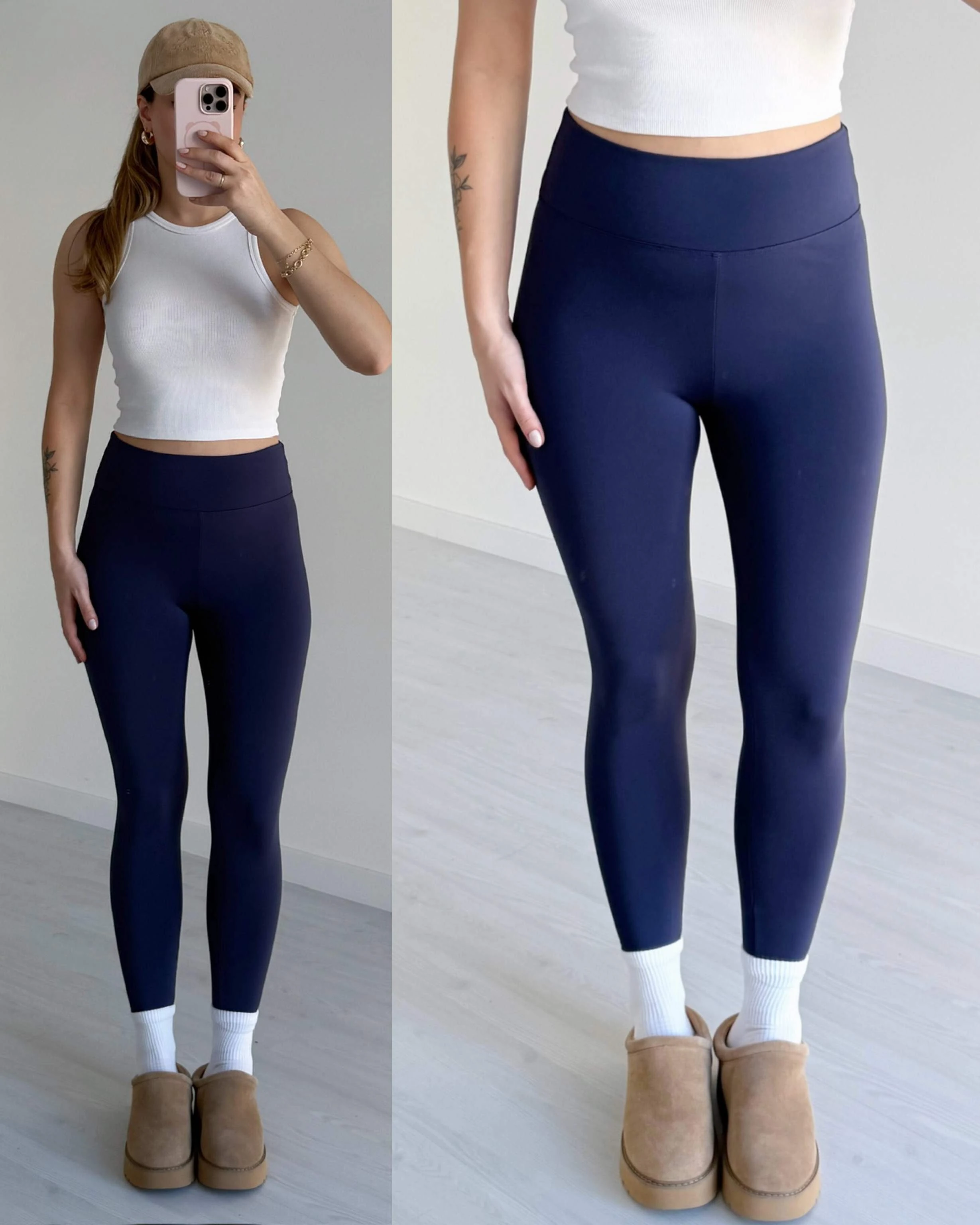 Modal Kumaş İçi Şardonlu Toparlayıcı Tayt - Lacivert