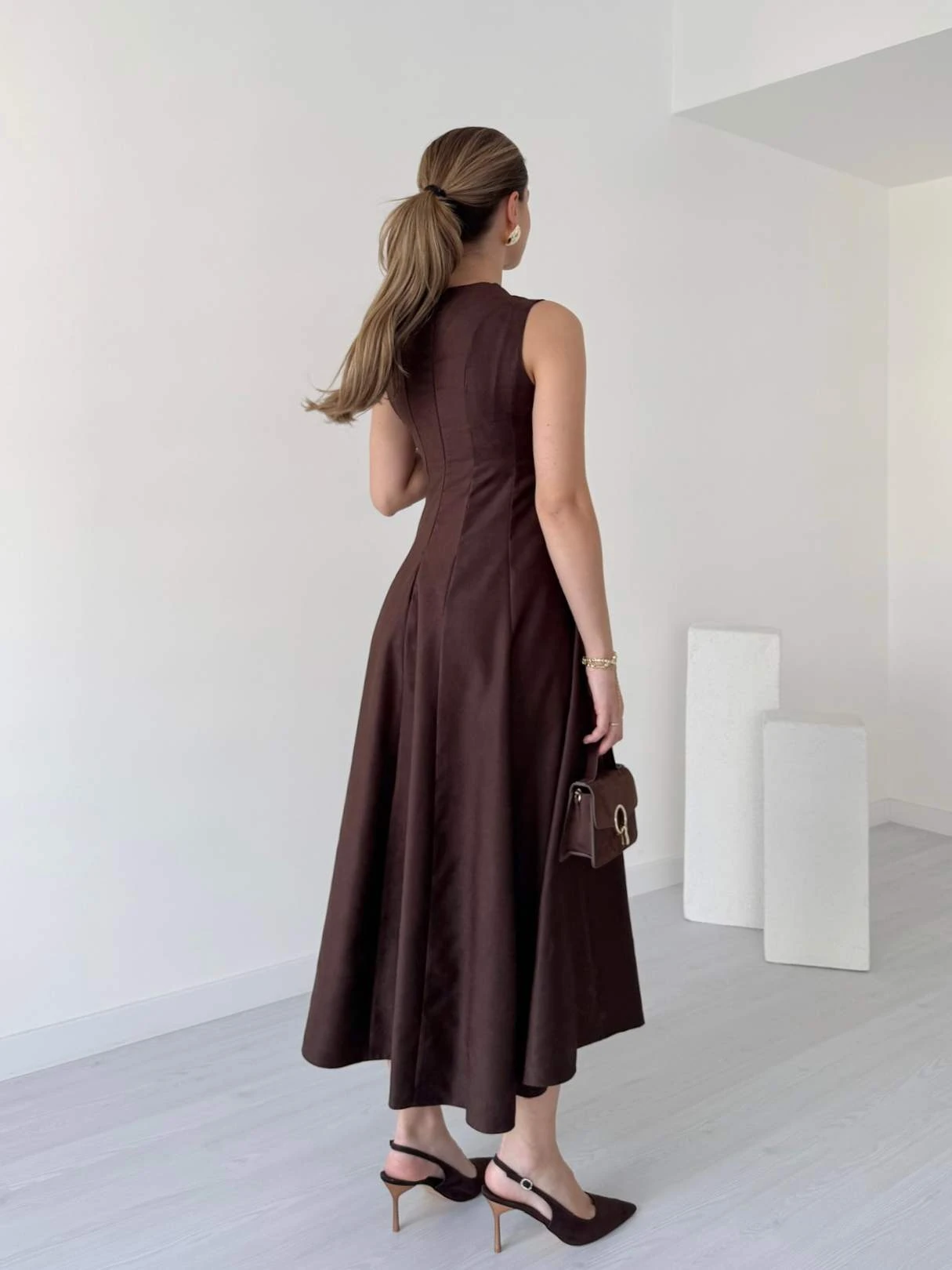 Midi Boy EMILIA Süet Elbise