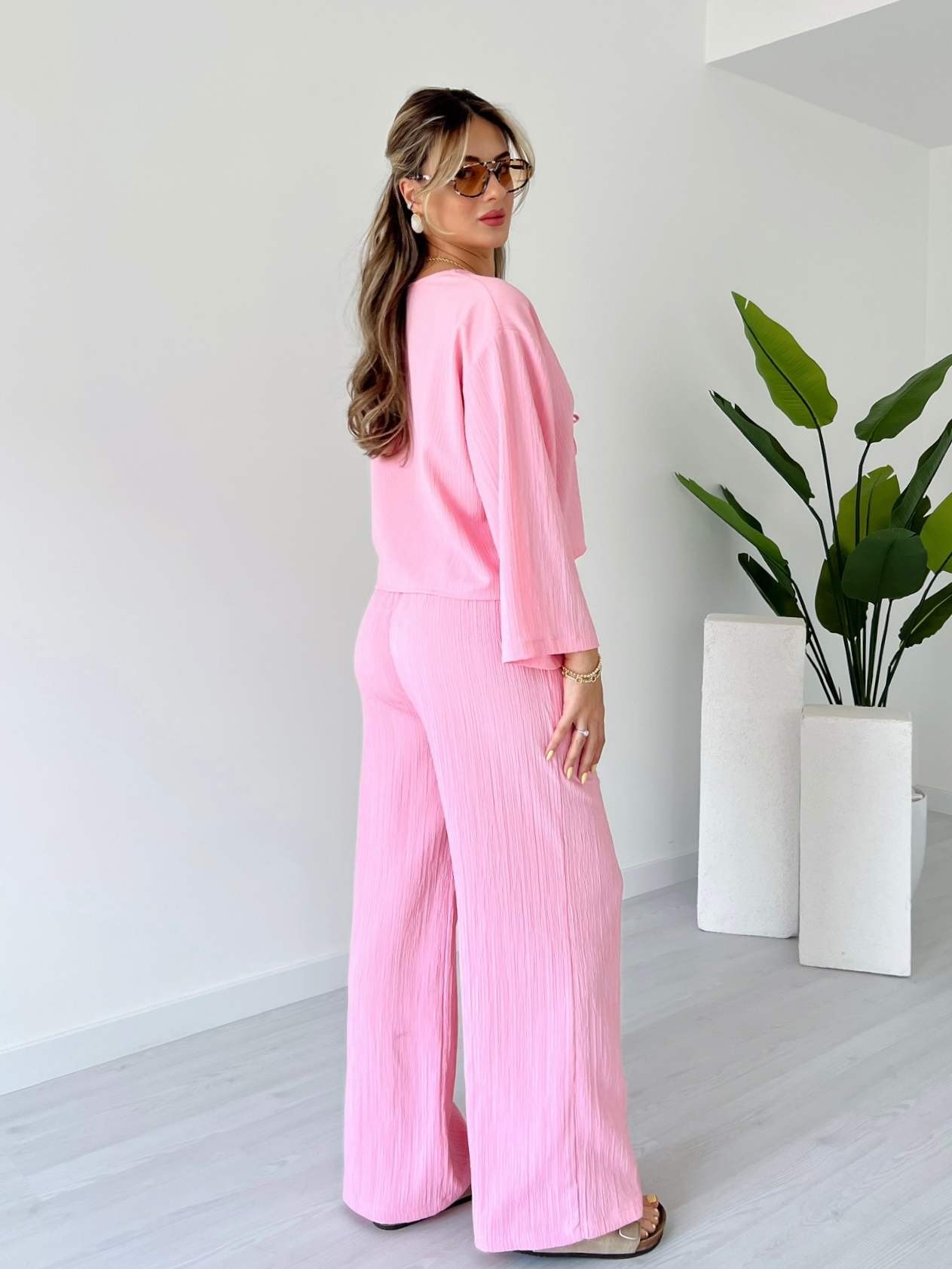 Bağcıklı Bluz Pantolon Takım