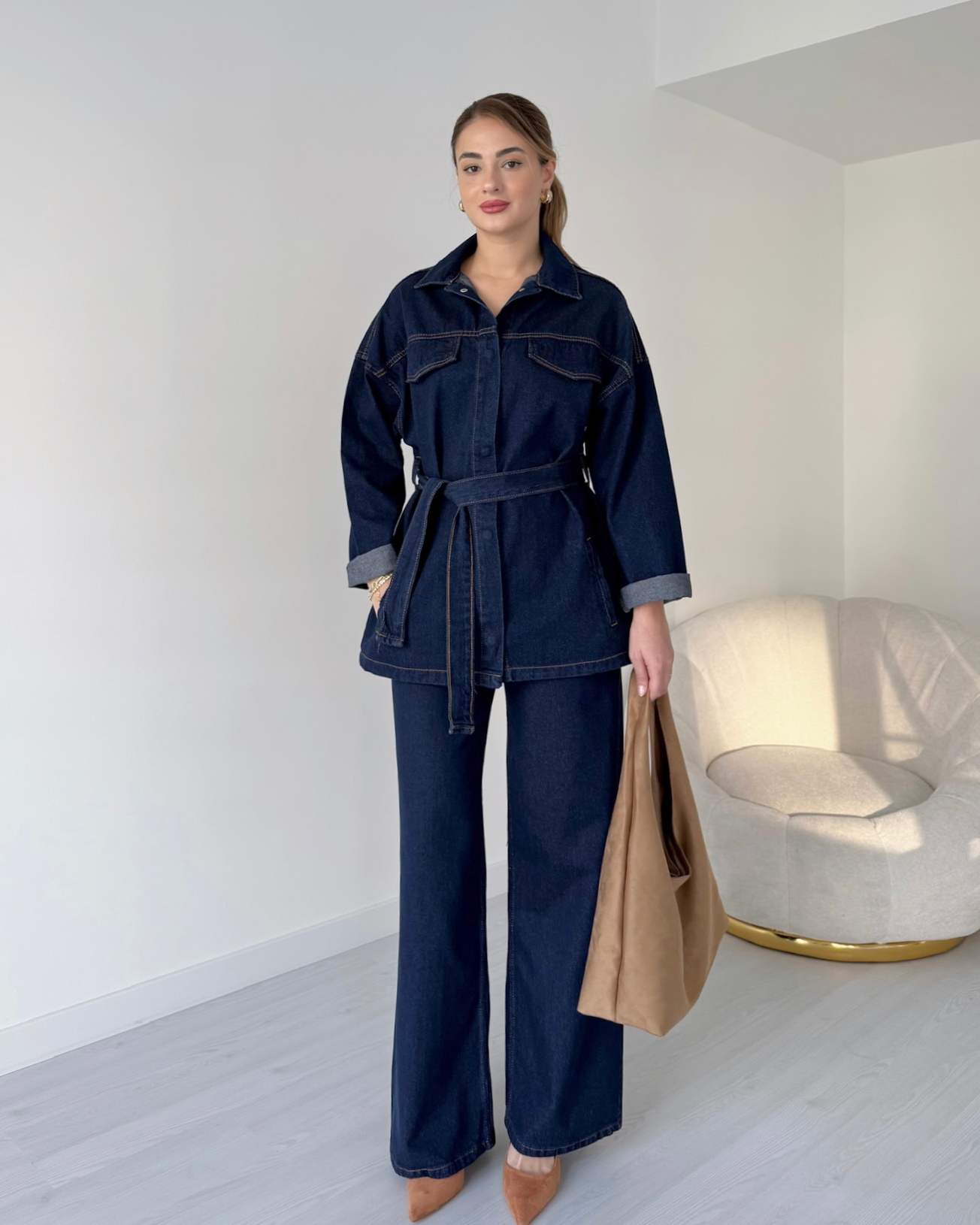 Denim Ceket Pantolon İkili Takım