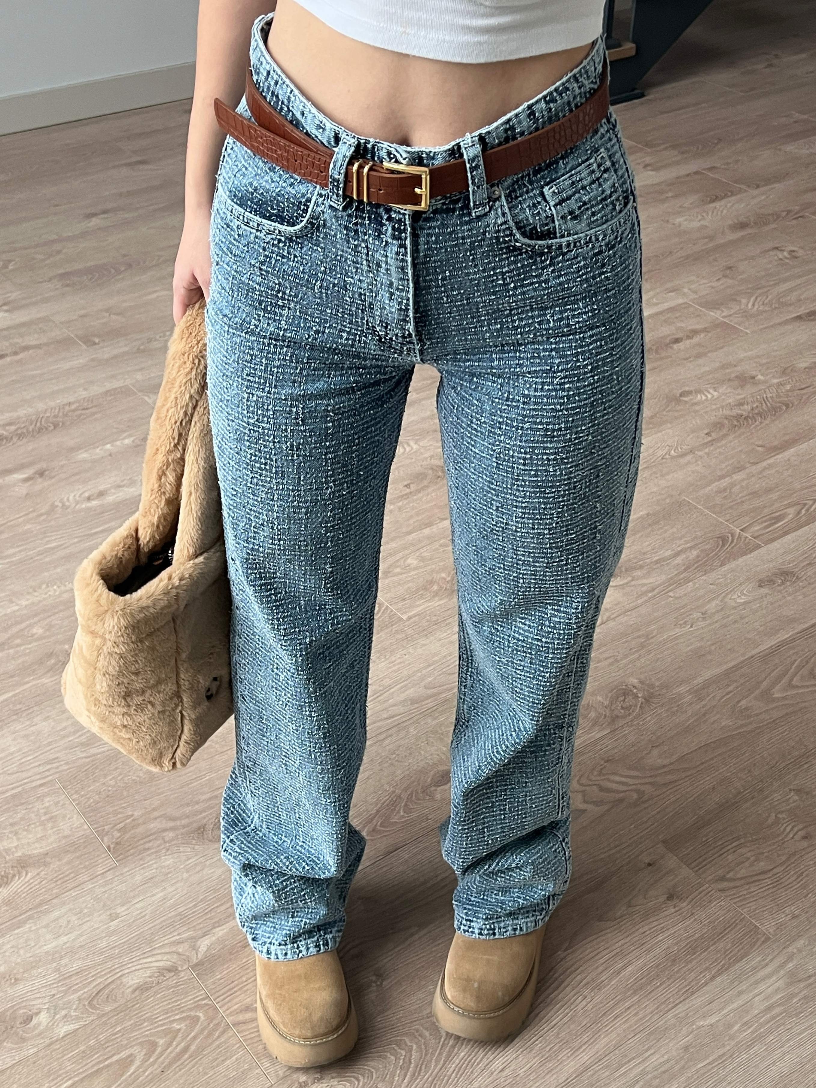 Wide Leg Dokulu Jean