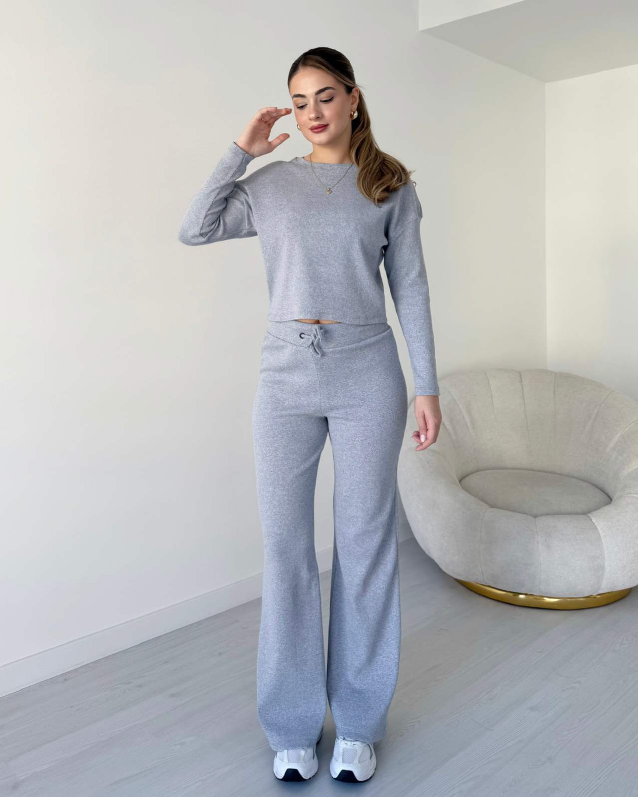 İspanyol Paça İkili Takım - Gri