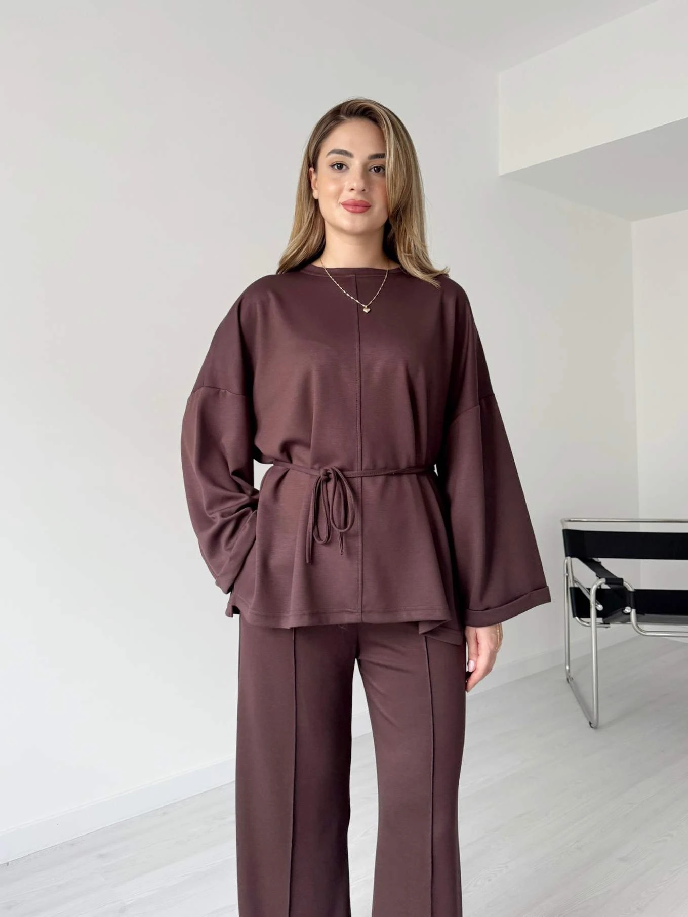 Bağlama Detaylı Modal Kumaş İkili Takım