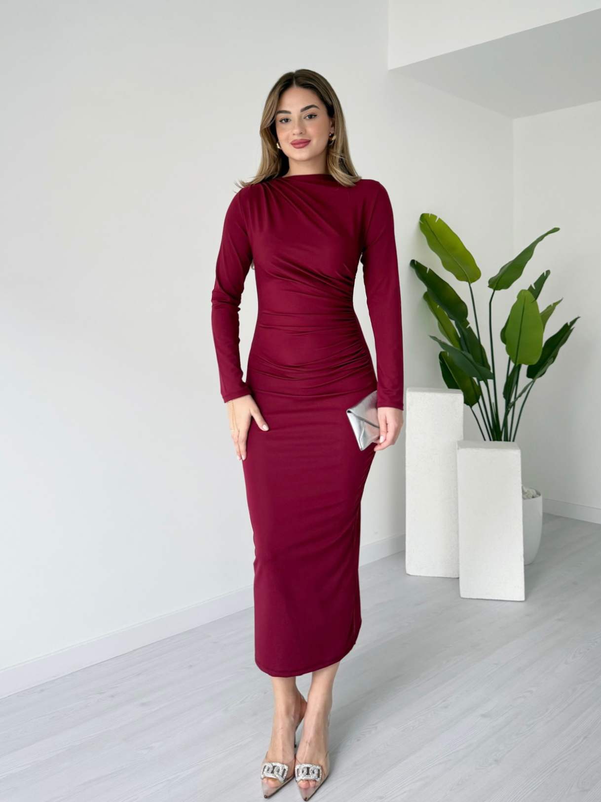 Dalgıç Kumaş Drapeli Elbise