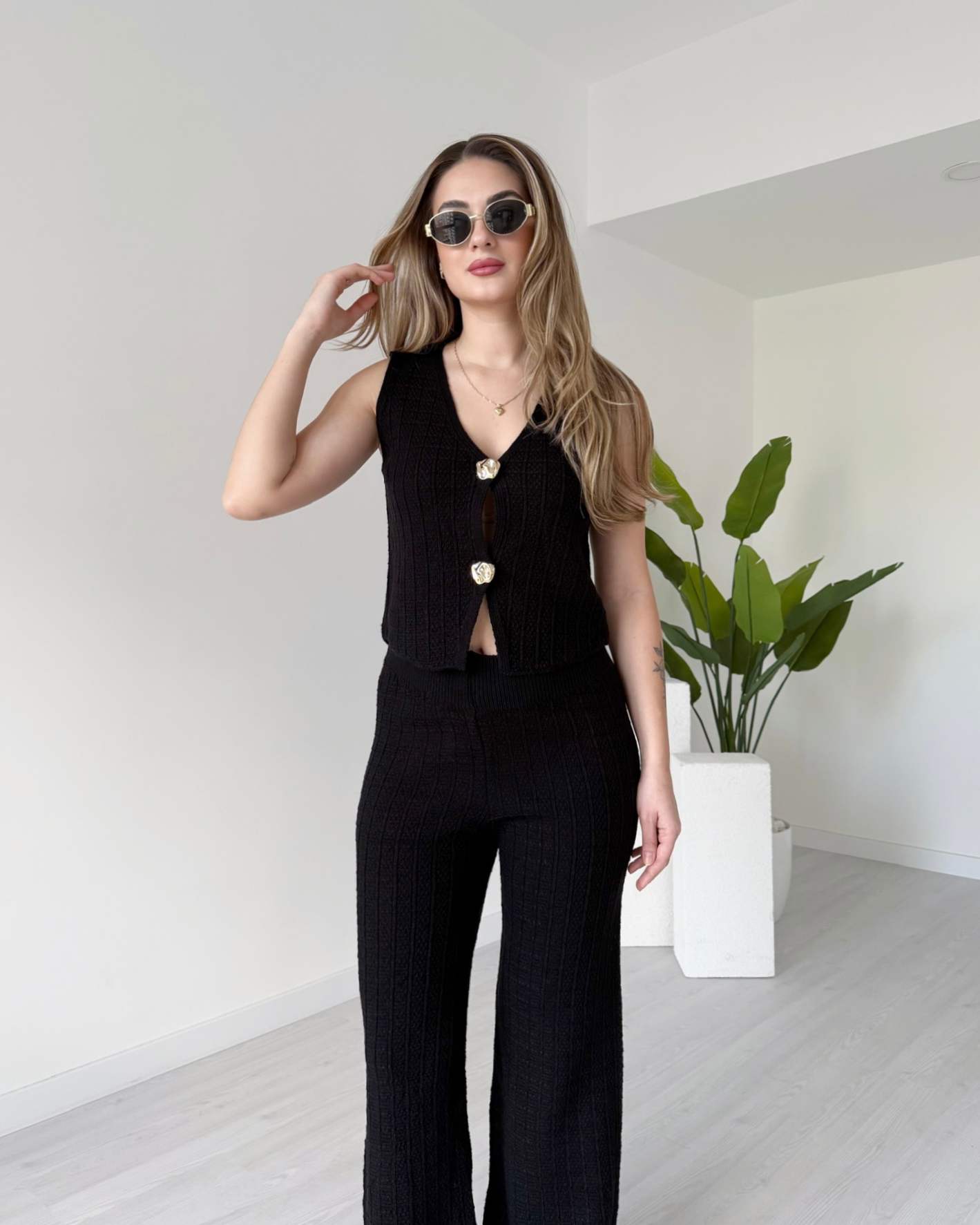 Yelekli Triko Takım