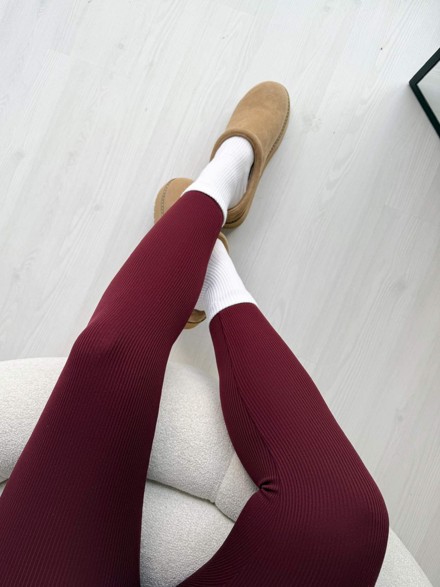 Şardonlu Yüksek Bel Fitilli Tayt