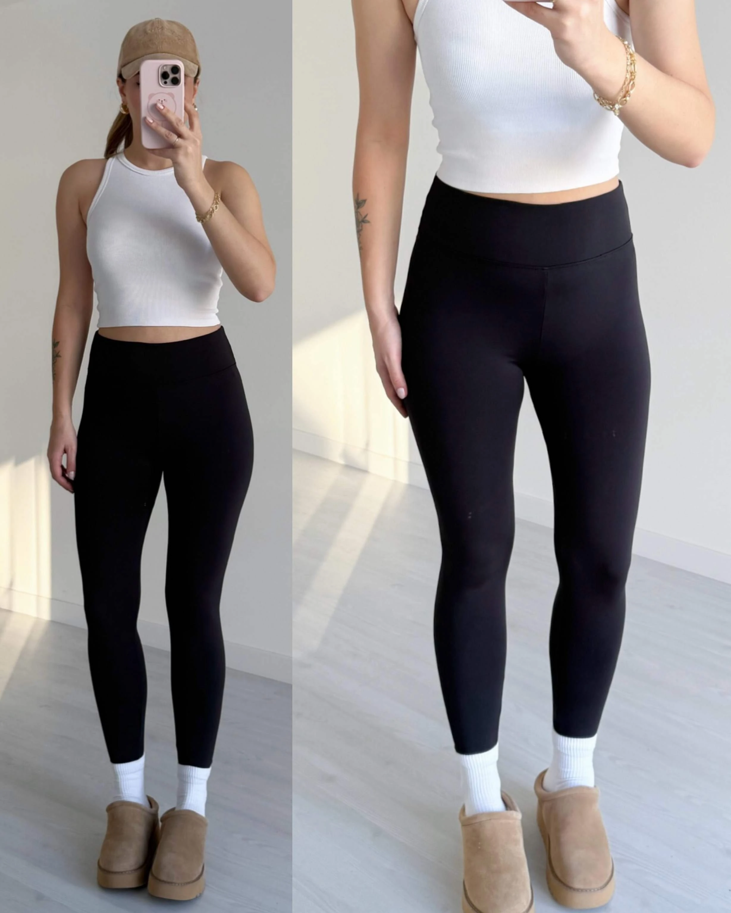 Modal Kumaş İçi Şardonlu Toparlayıcı Tayt - Siyah