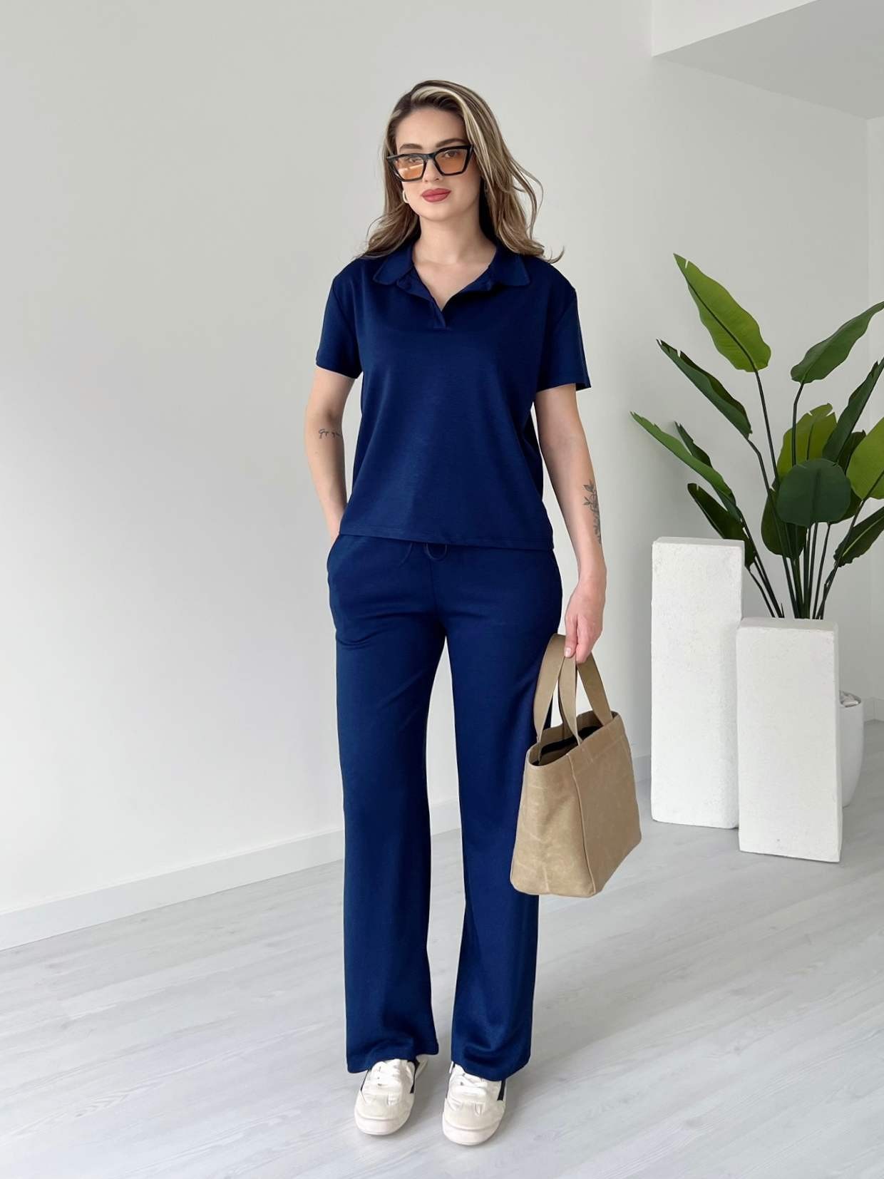 Polo Yaka Kısa Kollu Casual Takım