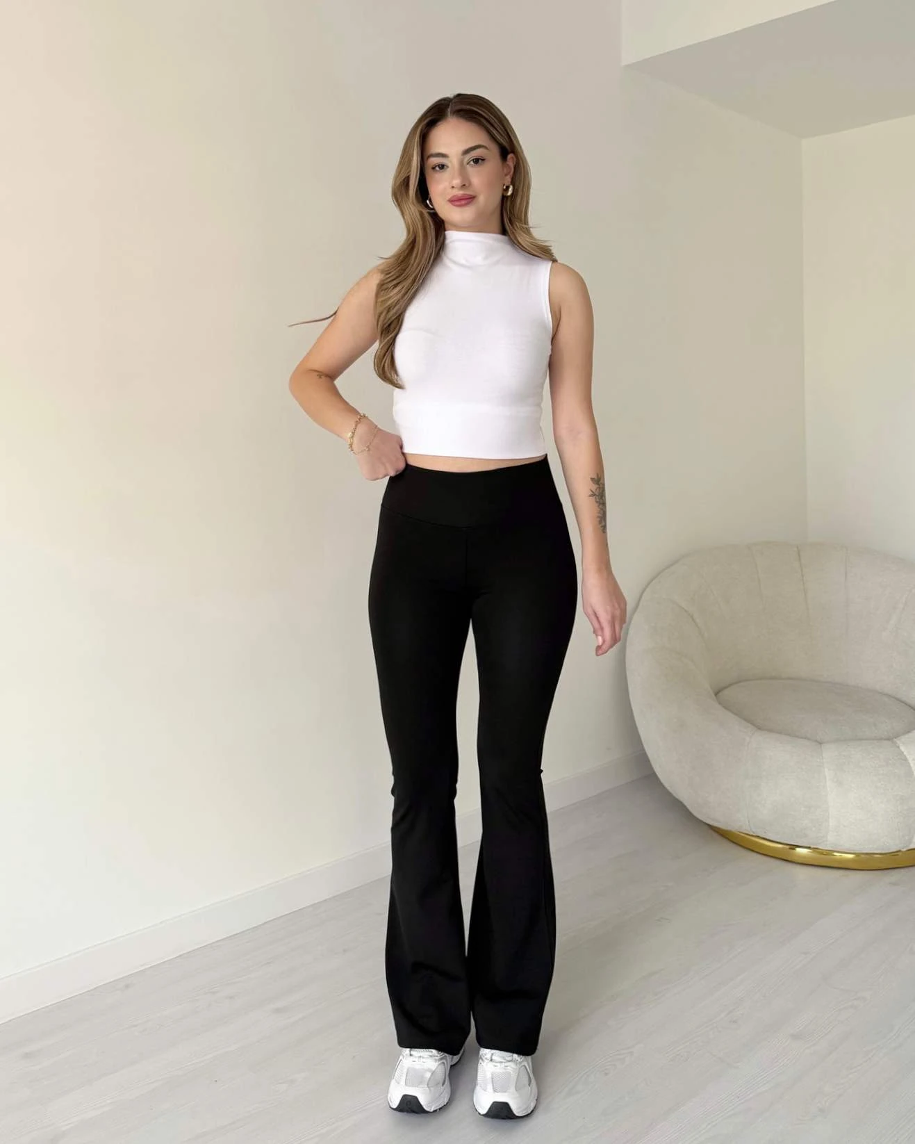 İspanyol Paça Oysh Modal Tayt - Siyah