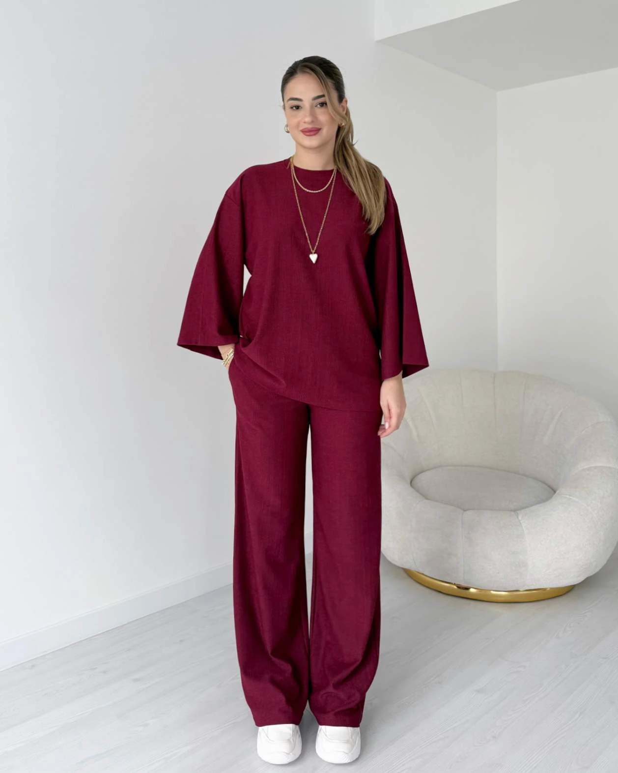 Rahat Kesim Gofre Kumaş İkili Takım