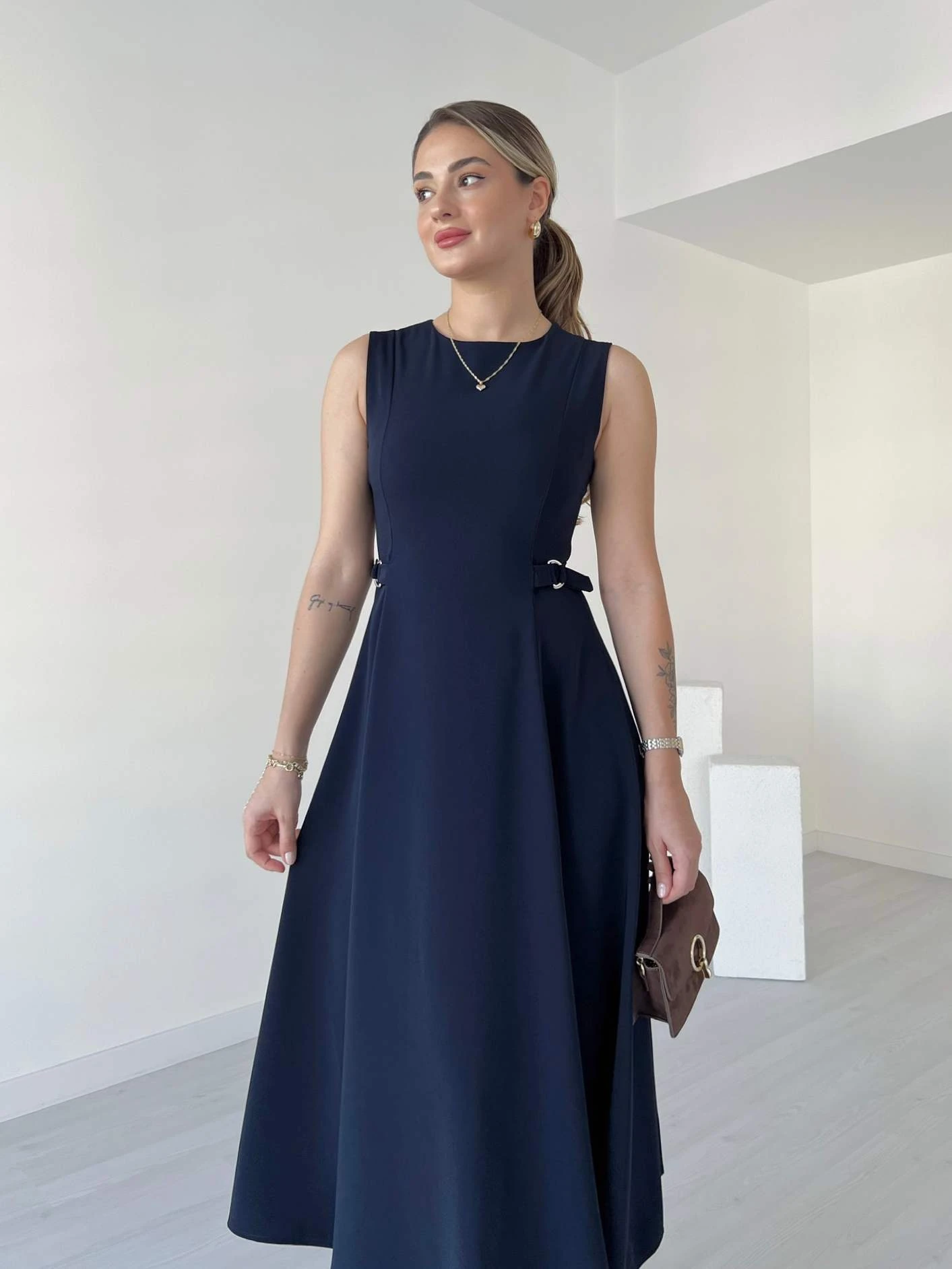 Kemer Detaylı Midi Boy MATILDA Elbise